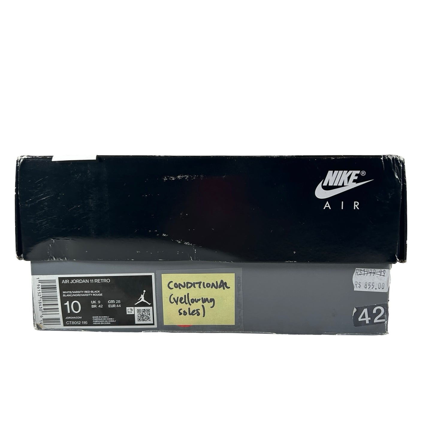 CT8012 116 Jordan 11 Retro Cherry (2022) [CONDITIONAL] - 10 M (Yellowing)