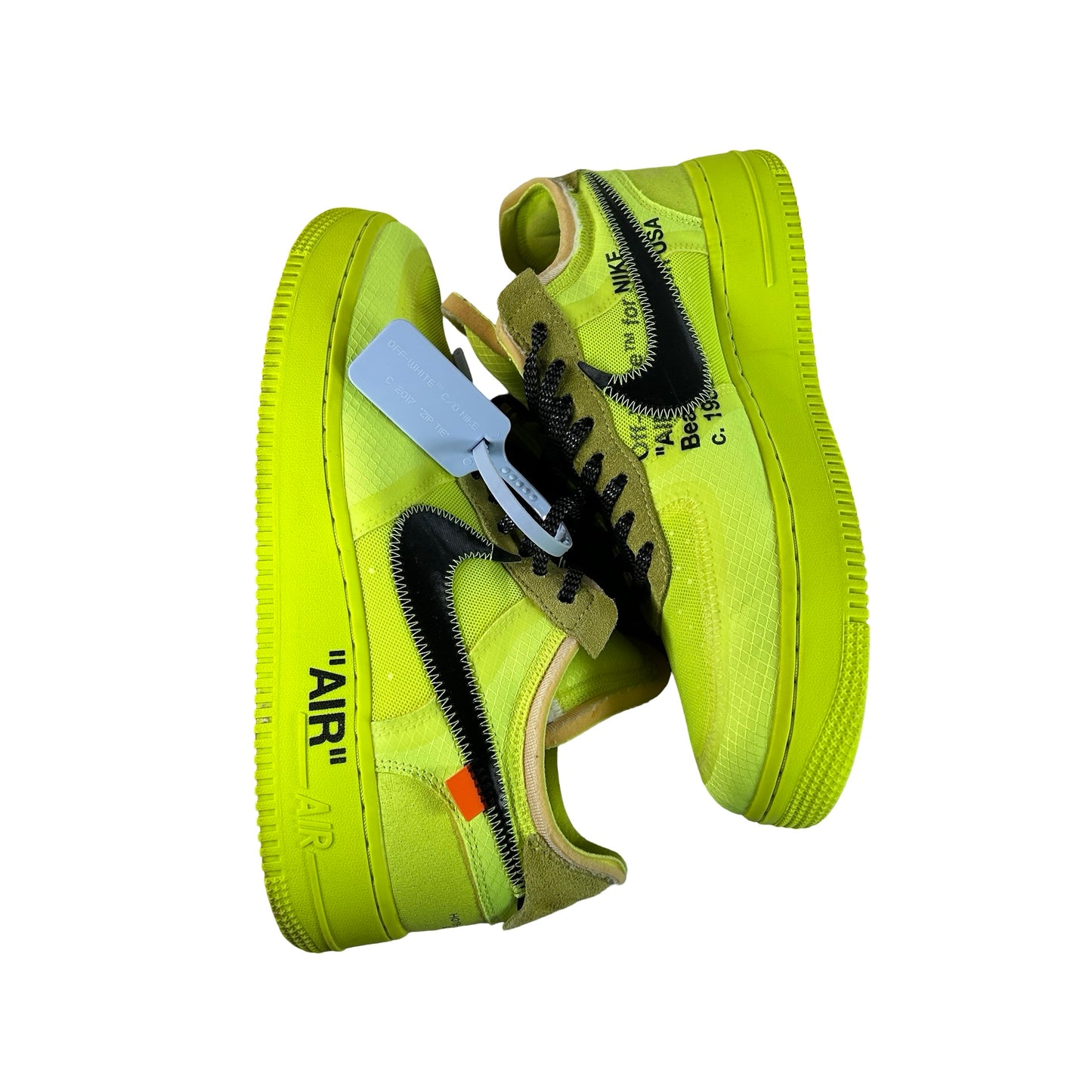 AO4606 700 Nike Air Force 1 Low Off-White Volt [USED] - 9 M (Used) (Replace Box)