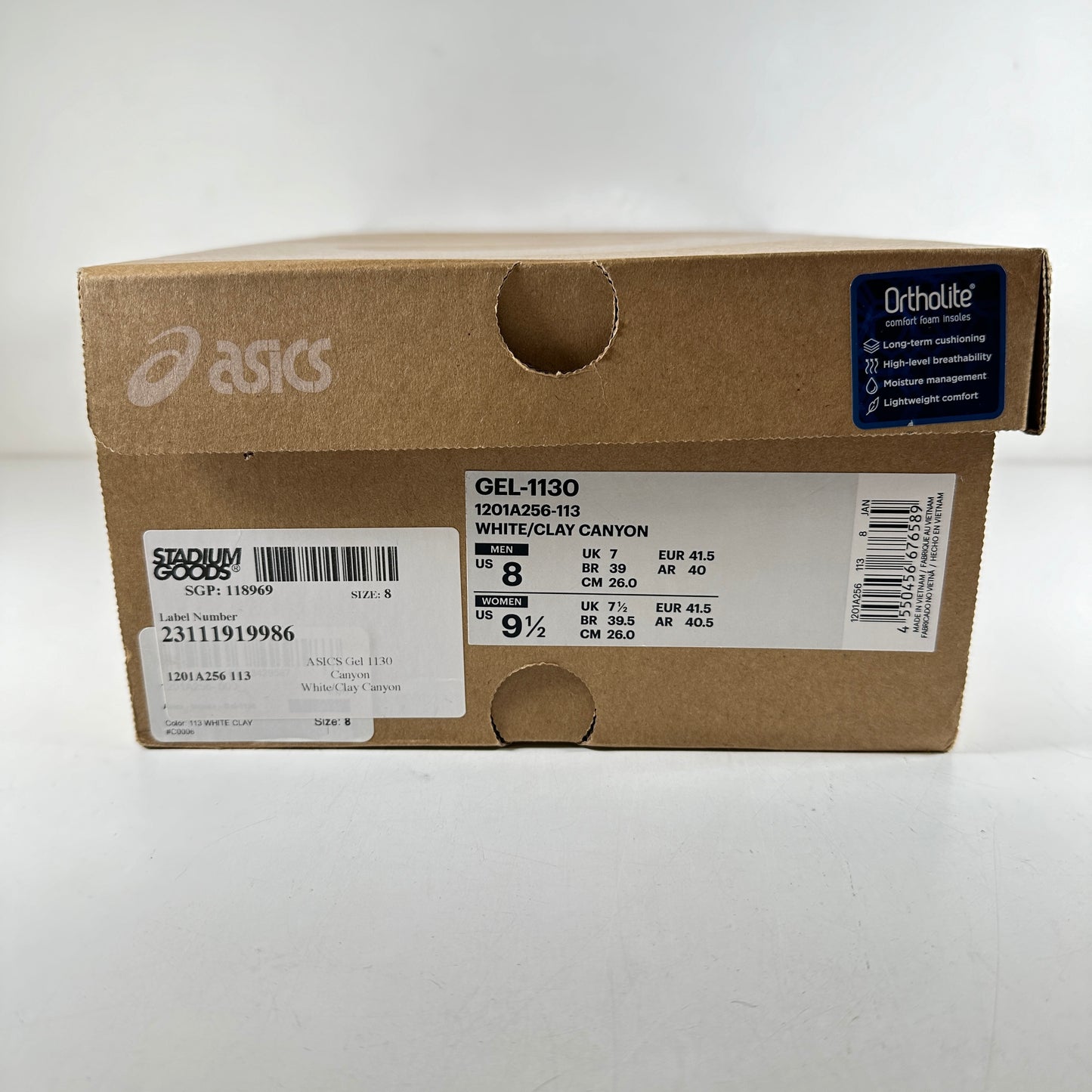 1201A256 113 ASICS Gel-1130 White Clay Canyon [USED] - 8 M (Used)