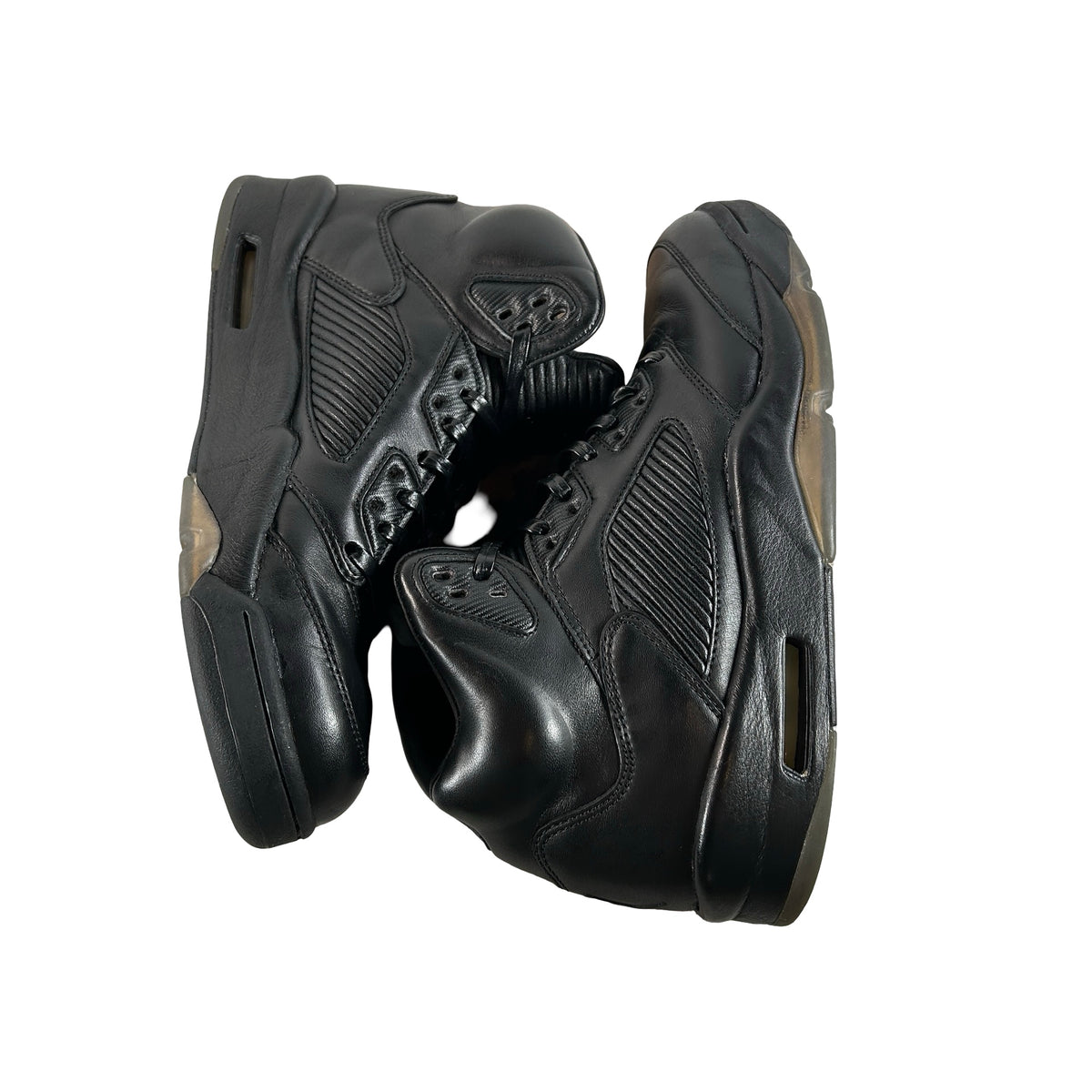 881432 010 Air Jordan 5 Retro Premium Triple Black [USED] - 9 M (Used)