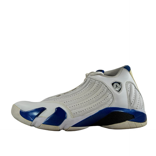 487471 104 Jordan 14 Retro White Hyper Royal [USED] - 10.5 M (Used) (No Box)