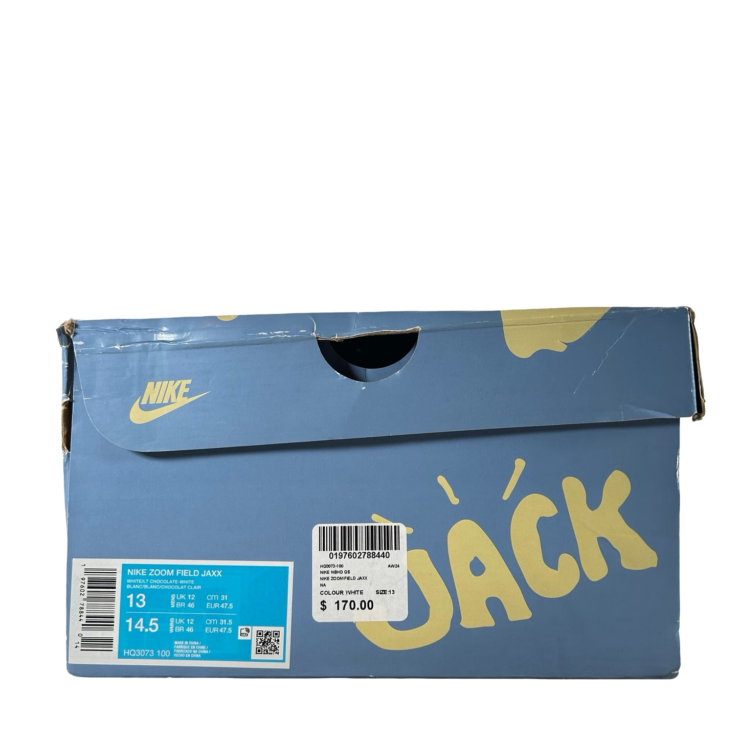 HQ3073 100 Nike Zoom Field Jaxx Travis Scott Light Chocolate [USED] - 13 M (Used)