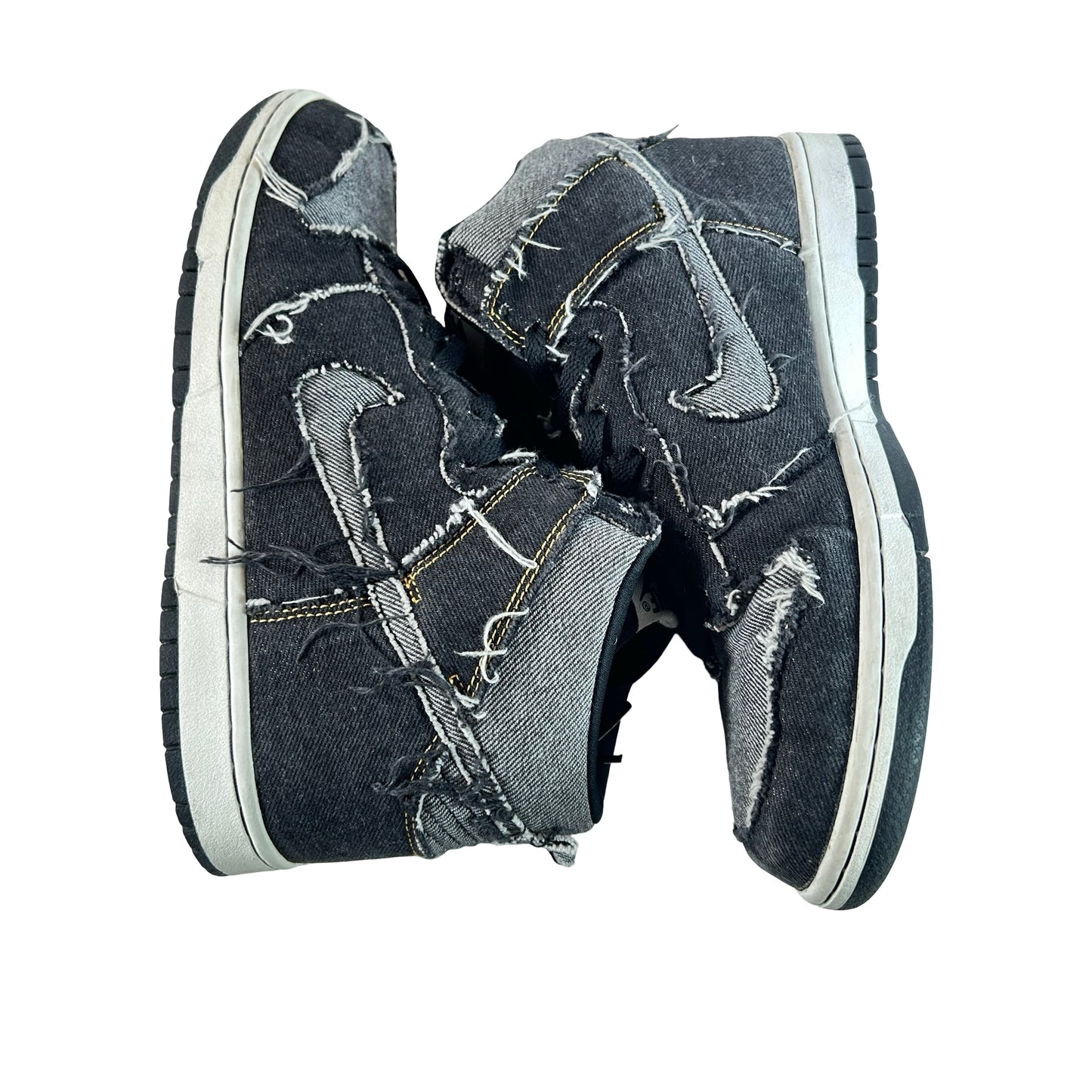 312423 001 Nike Dunk High Black Denim [USED] - 10 M (Used)