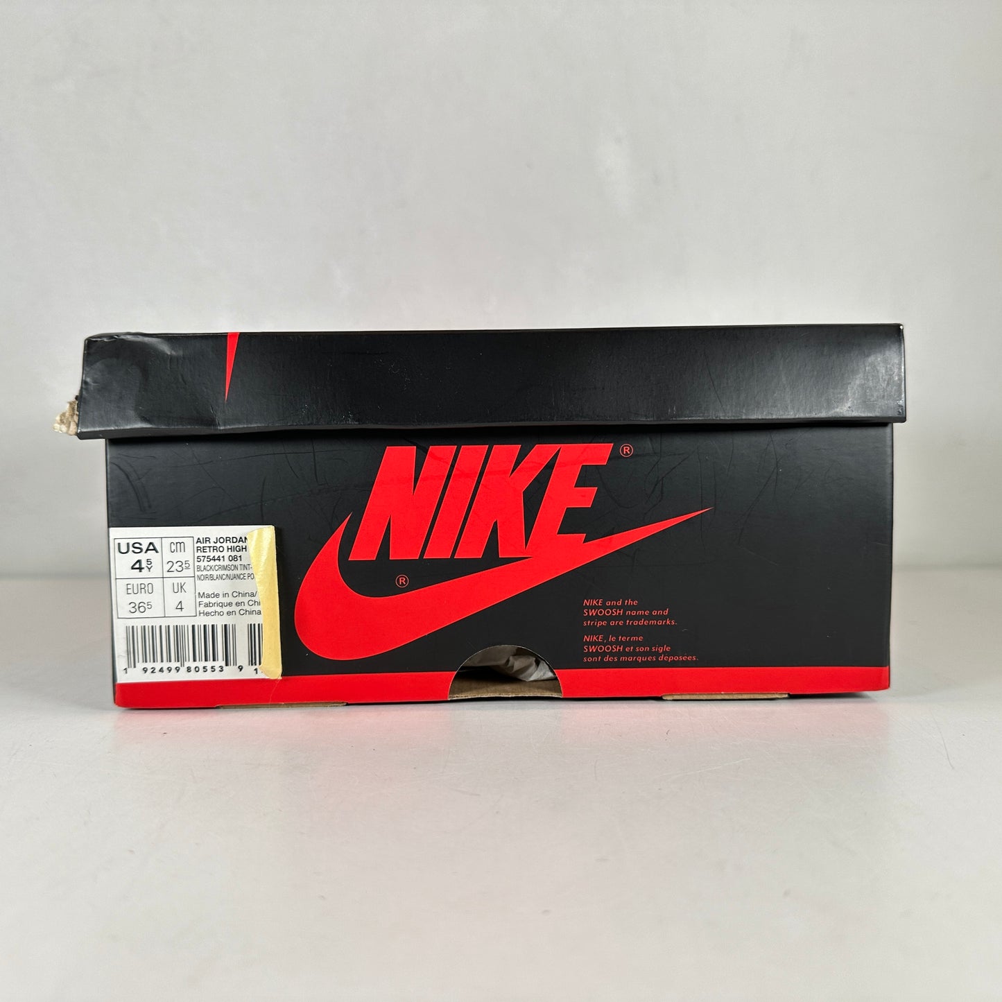 575441 081 Jordan 1 Retro High Black Crimson Tint [USED] - 4.5 Y (Used)