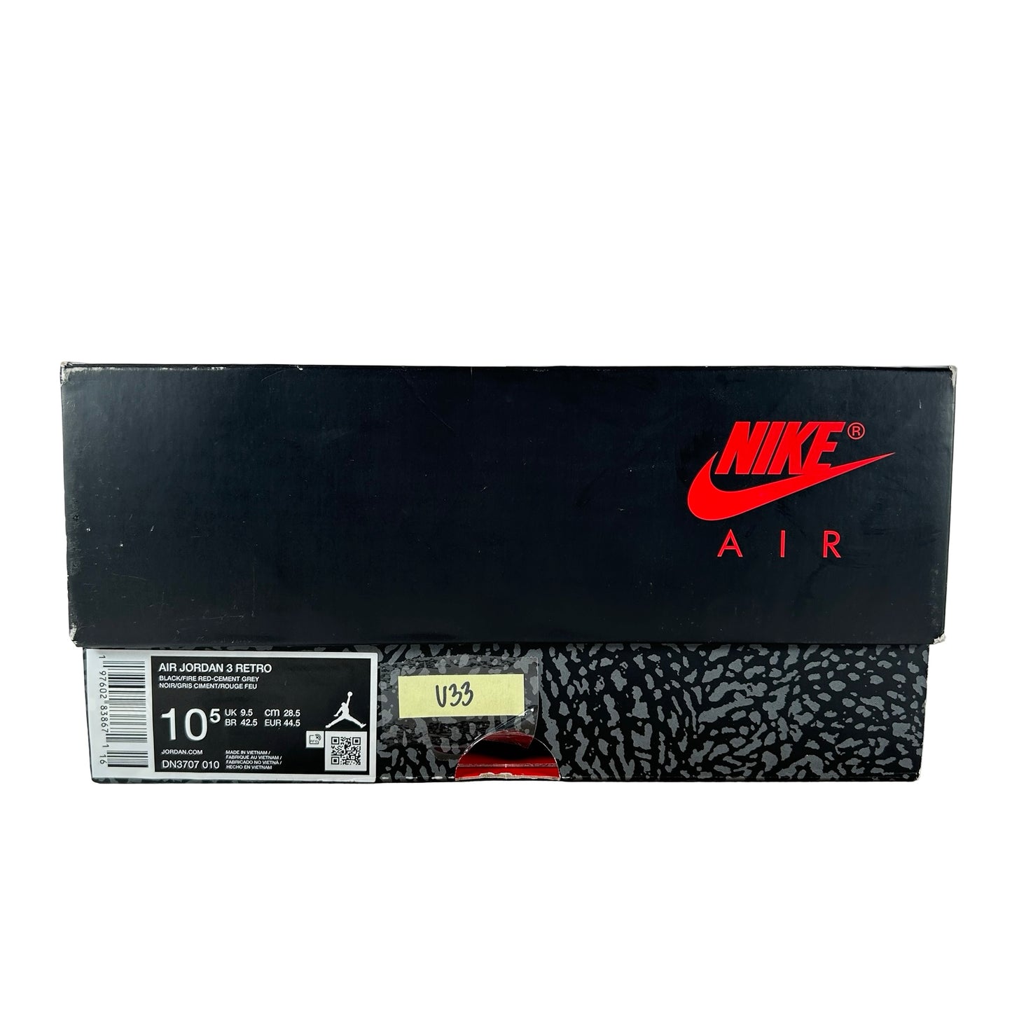 DN3707 010 Jordan 3 Retro OG Black Cement (2024) [USED] - 10.5 M (Used33)