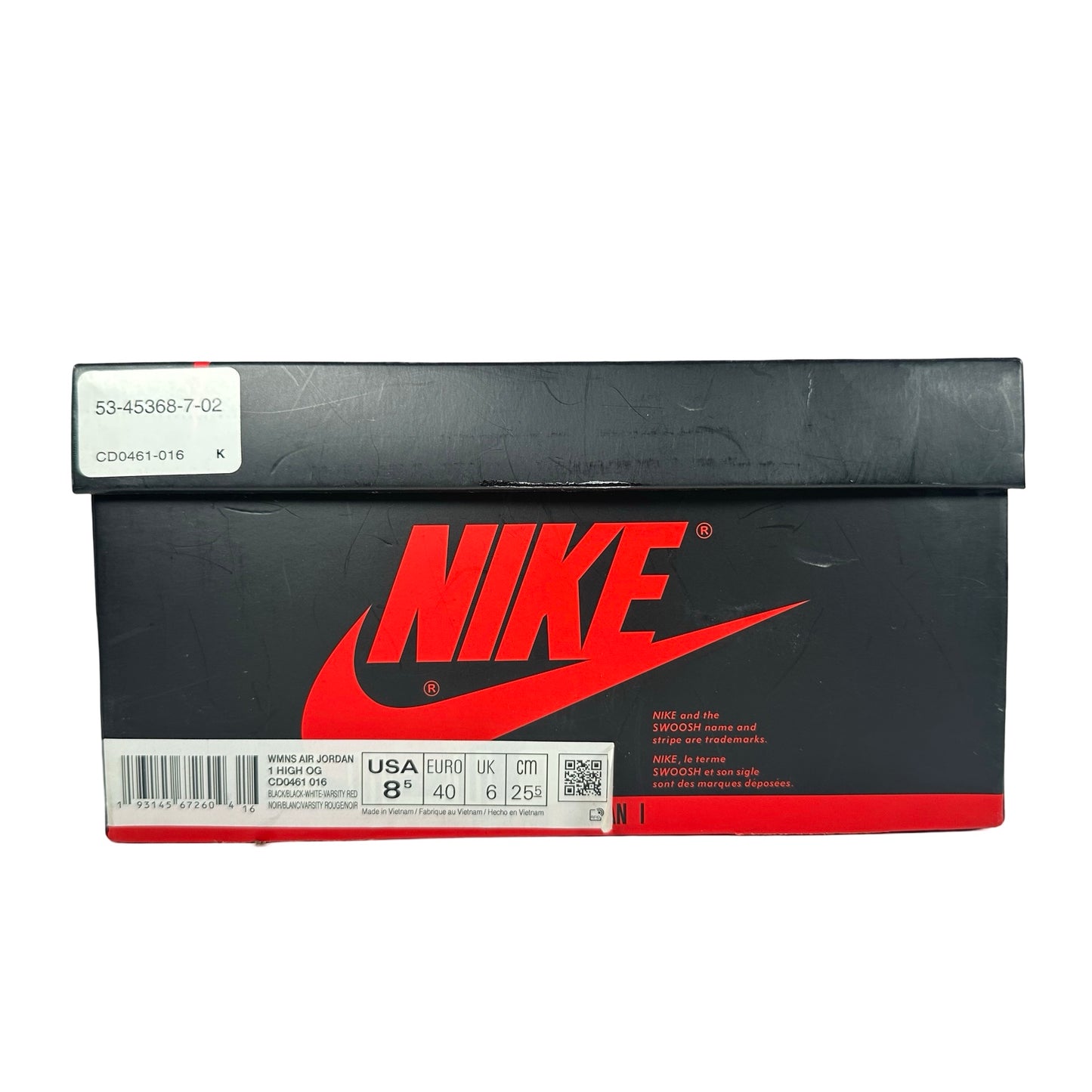 CD0461 016 AJ1 Satin Black Toe [USED] - 8.5 W (Used)