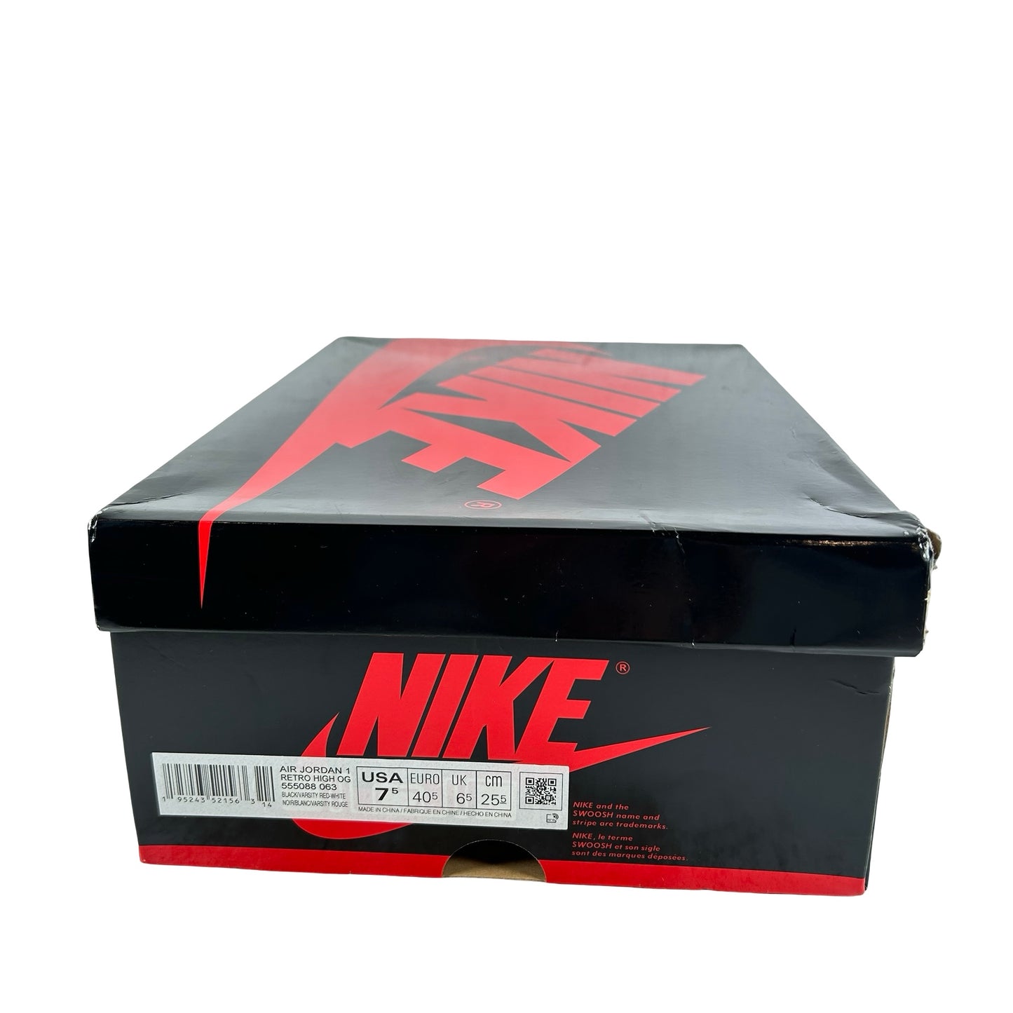555088 063 Jordan 1 Retro High OG Patent Bred [USED] - 7.5 M (Used)