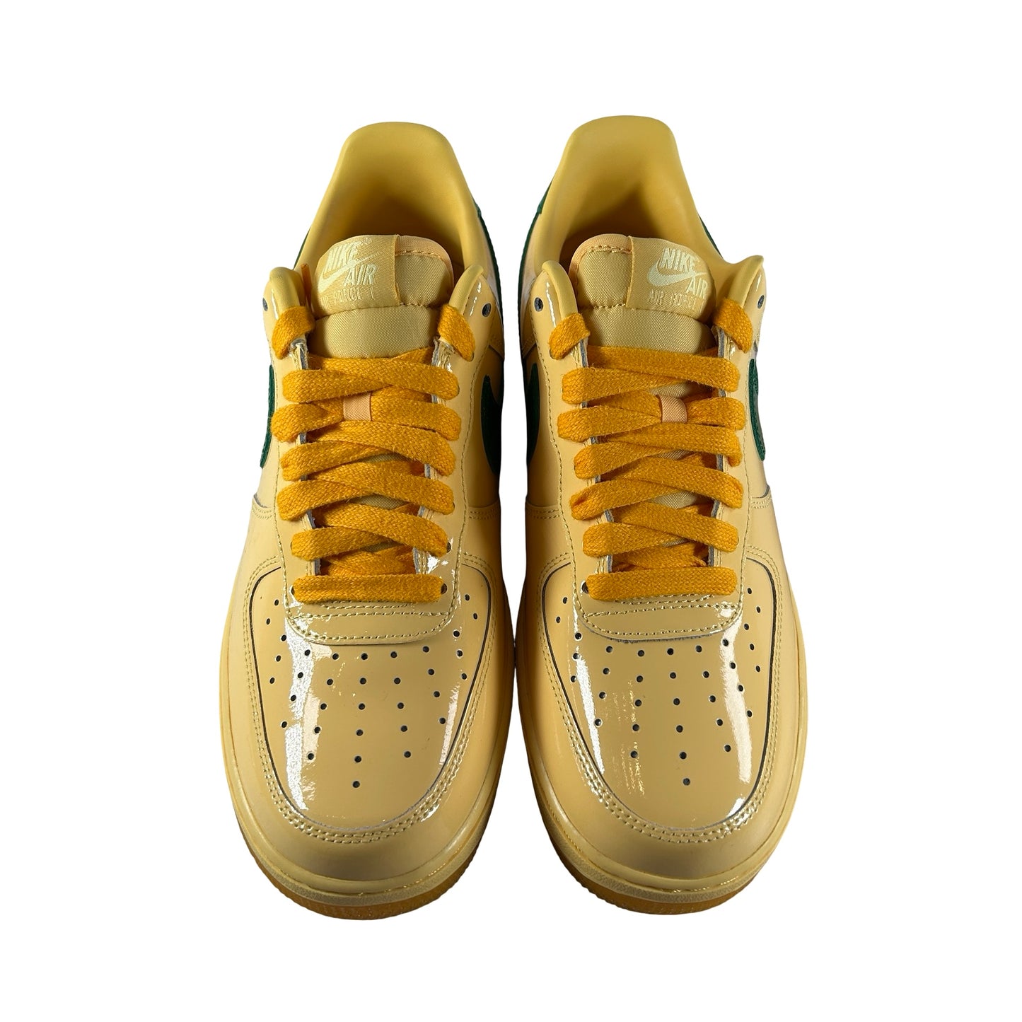 IO4489 700 Nike Air Force 1 Low Patent Leather Topaz Gold Pine Green [USED] - 9 M (Used2)