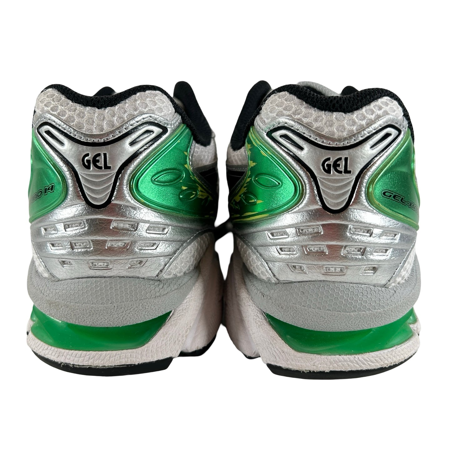 1201A019 110 ASICS Gel-Kayano 14 White Malachite Green [USED] - 9.5 M (Used) (No Box)