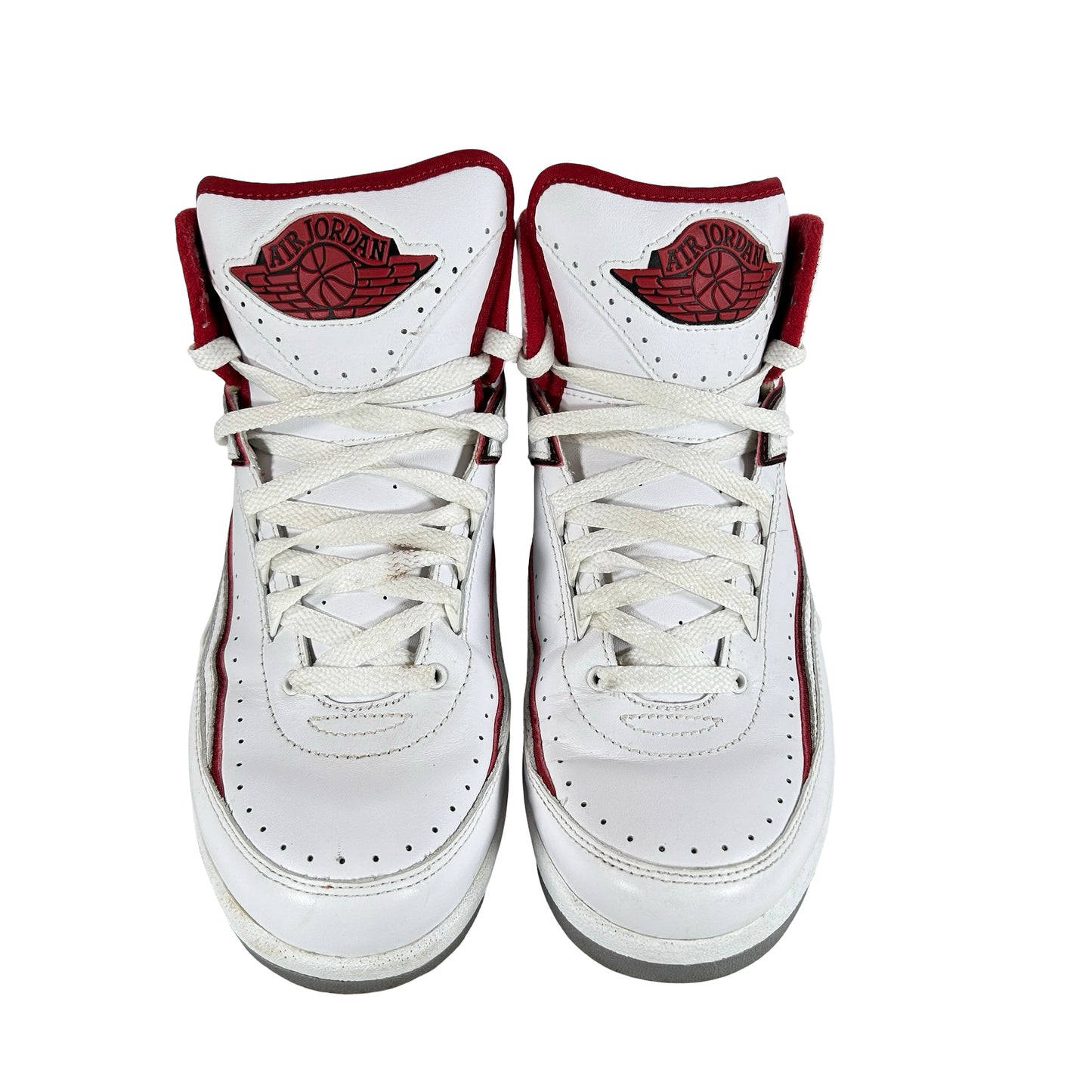 385475 102 Jordan 2 Retro White Red (2014) [USED] - 8 M (Used)