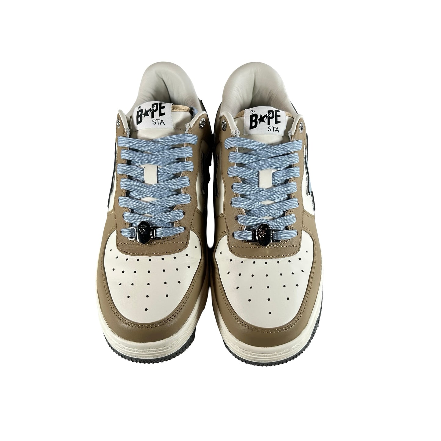 1J30191011 A Bathing Ape Bape Sta Low #4 Beige Sky Blue [USED] - 9.5 M (Used)
