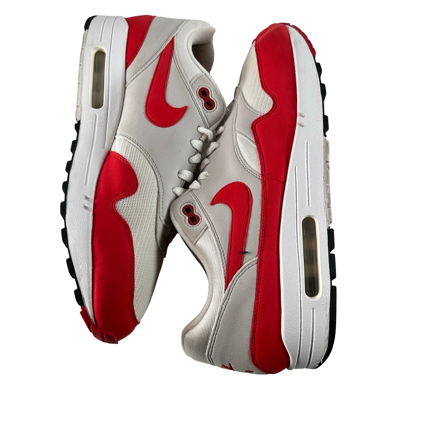 908375 103 Nike Air Max 1 Anniversary Red (2017/2018 Restock Pair) [USED] - 11.5 M (Used) (No Box)