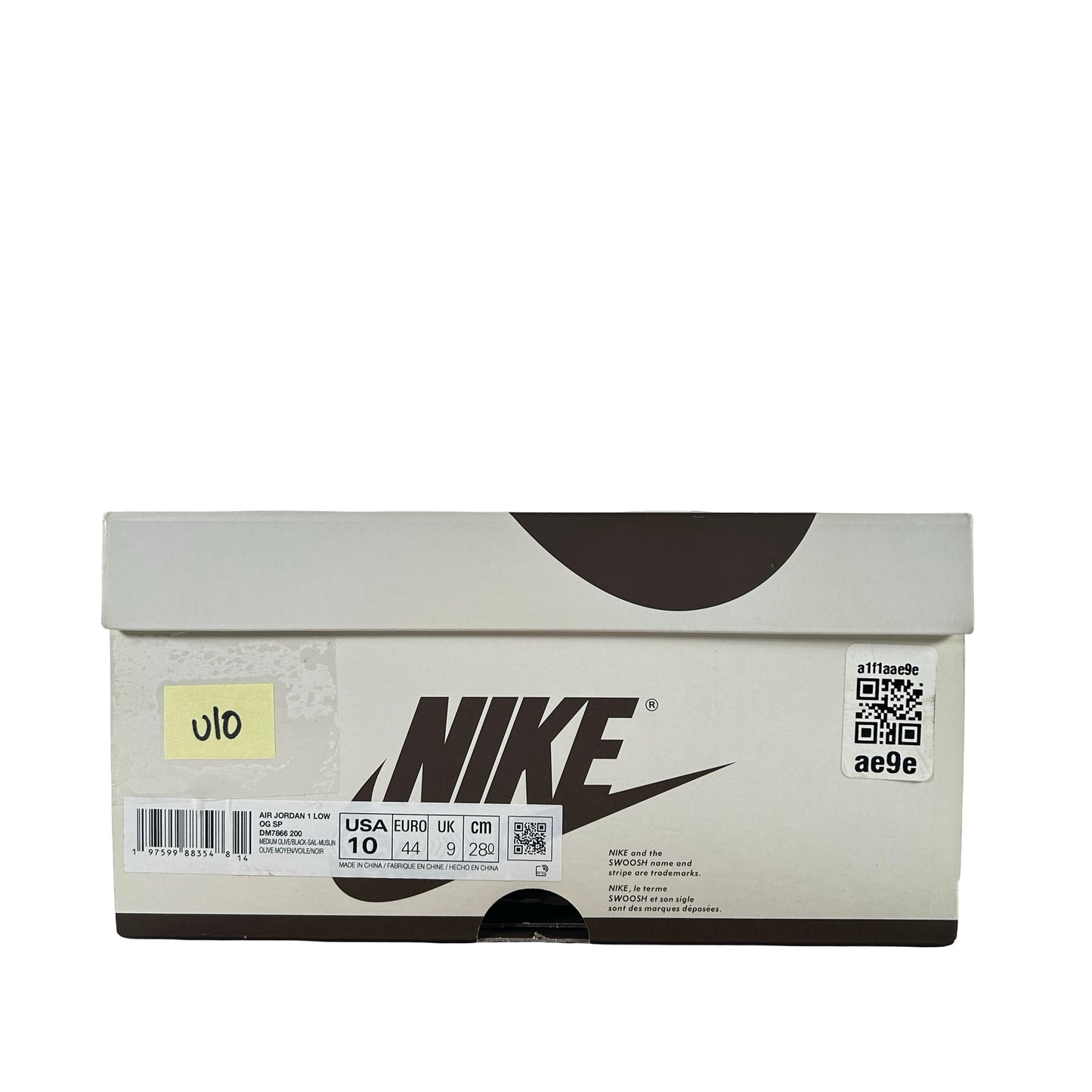 DM7866 200 Jordan 1 Retro Low OG SP Travis Scott Medium Olive [USED] - 10 M (Used10)