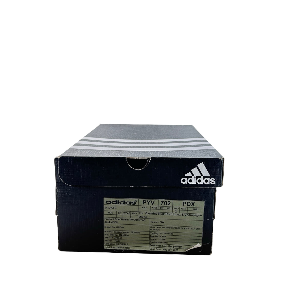 JP9265 adidas Adistar Jellyfish Pharrell Williams Solid Grey Black - 6 M (Promo Sample)