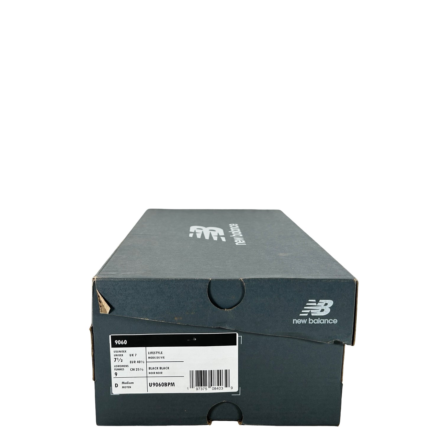 U9060BPM New Balance 9060 Triple Black [USED] - 7.5 M (Used)