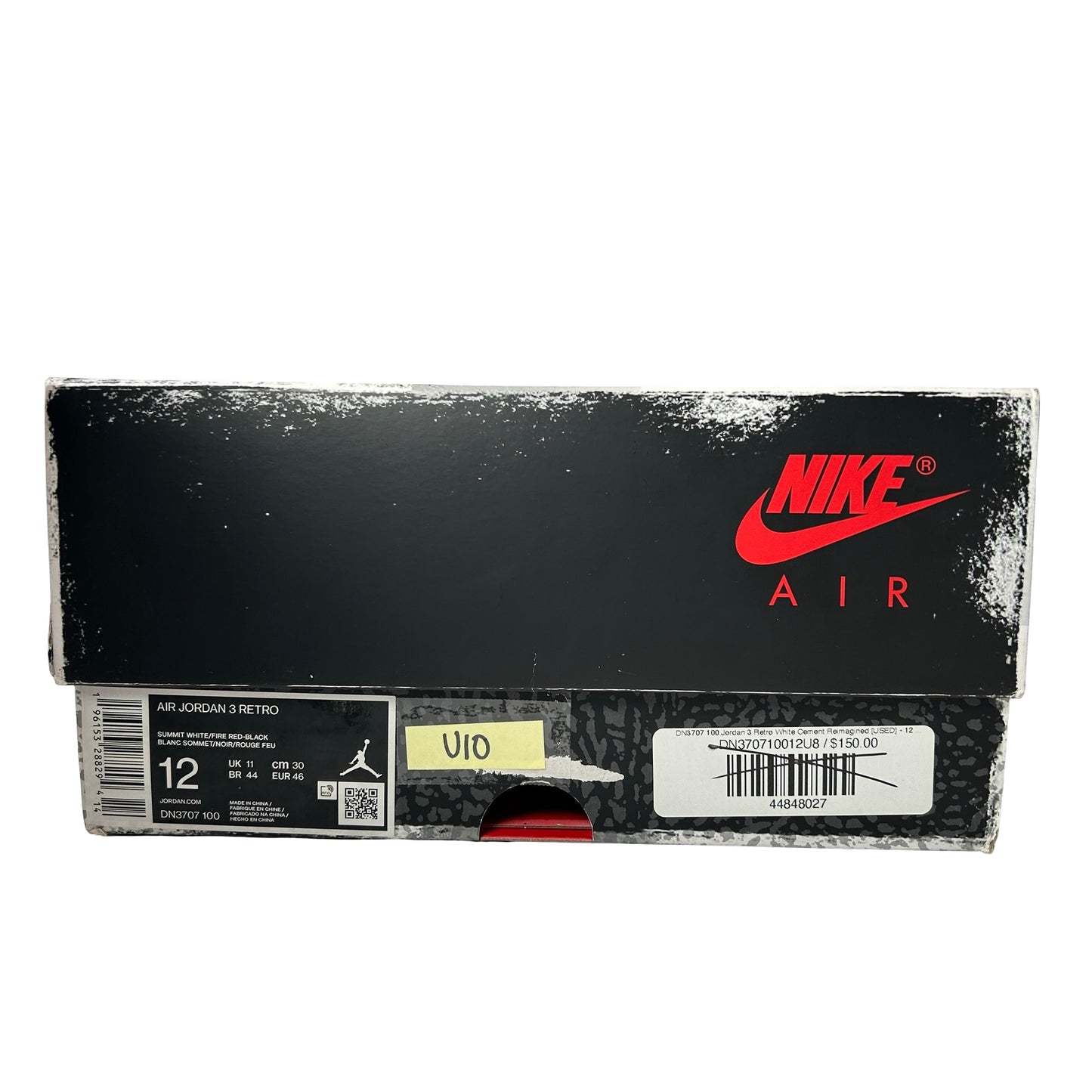 DN3707 100 Jordan 3 Retro White Cement Reimagined [USED] - 12 M (Used10)