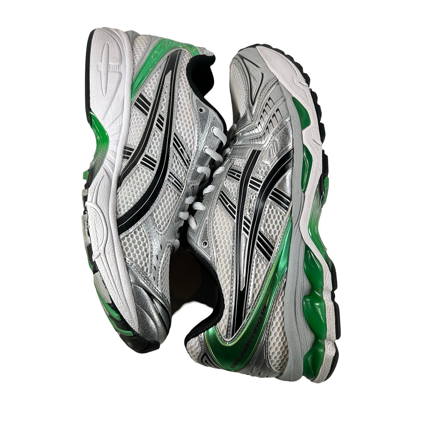 1201A019 110 ASICS Gel-Kayano 14 White Malachite Green [USED] - 9 M (Used) (No Box2)