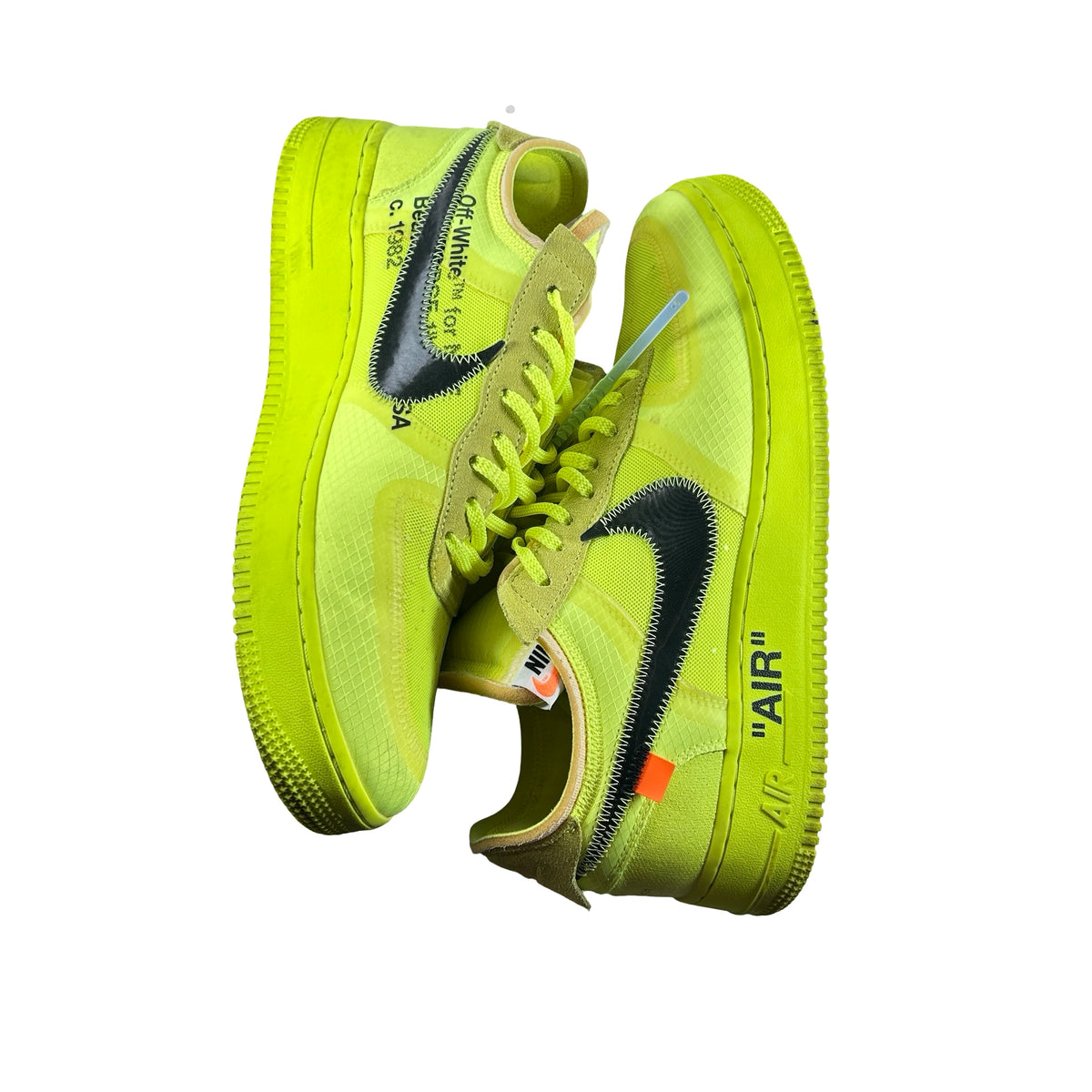 AO4606 700 Nike Air Force 1 Low Off-White Volt [USED] - 11 M (Used) (No Box)