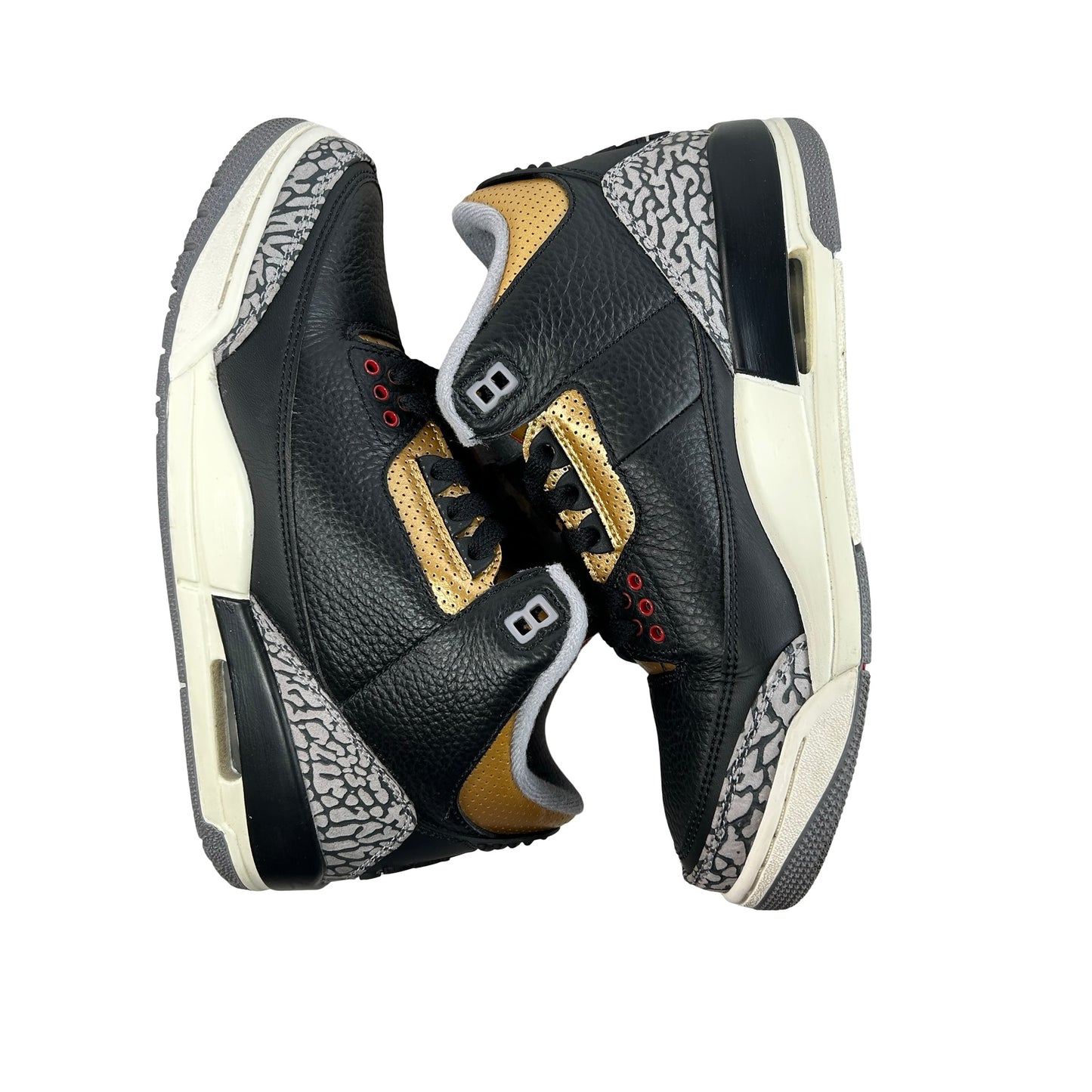 CK9246 067 Jordan 3 Retro Black Cement Gold (W) [USED] - 8 W (Used)