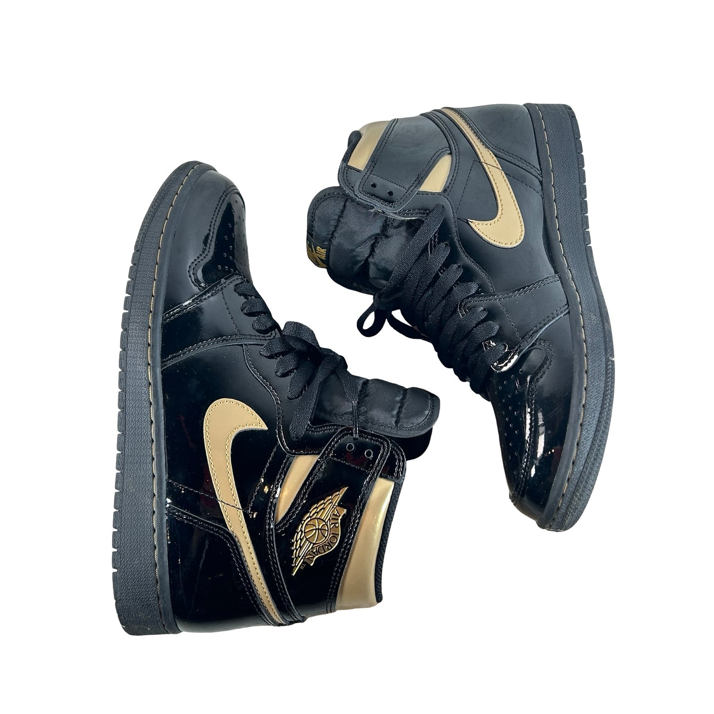 555088 032 Jordan 1 Black/Gold [USED] - 9.5 M (Used)