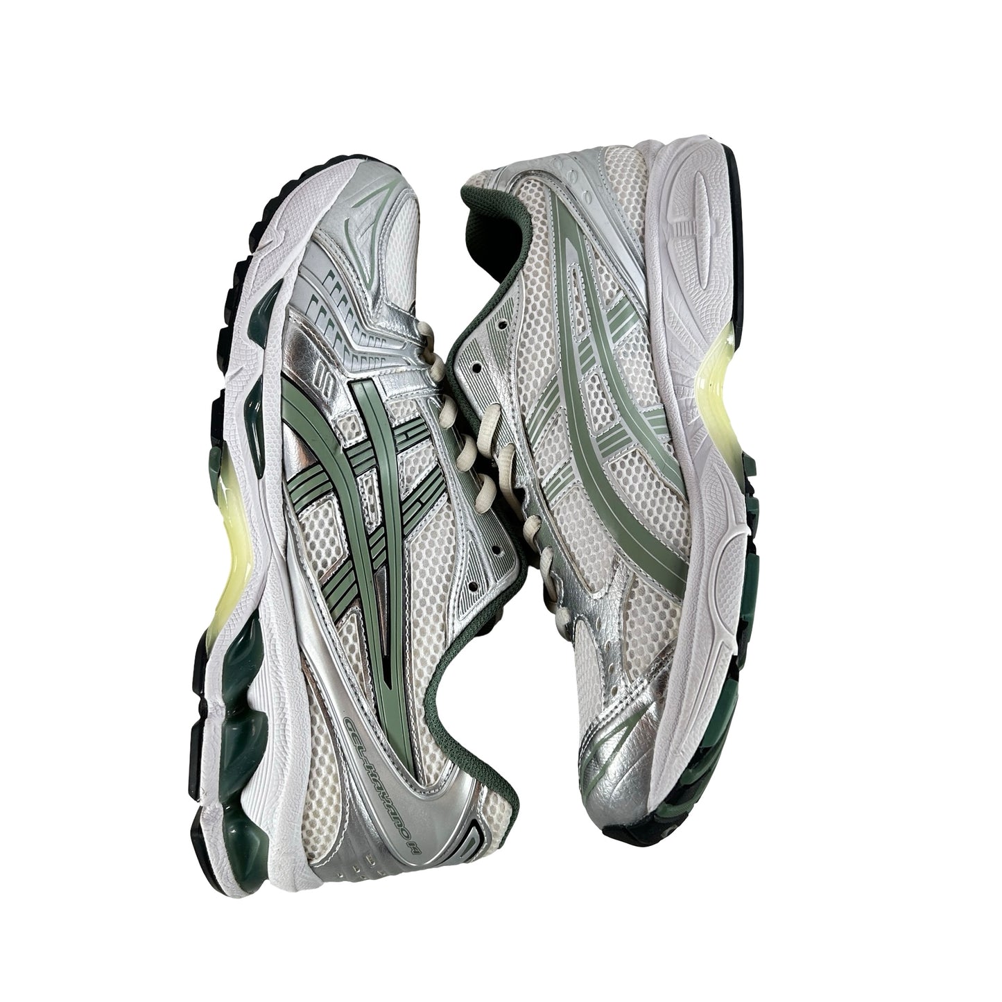 1201A019 107 ASICS Gel-Kayano 14 White Pure Silver Slate Grey Sage [USED] - 10.5 M (Used)