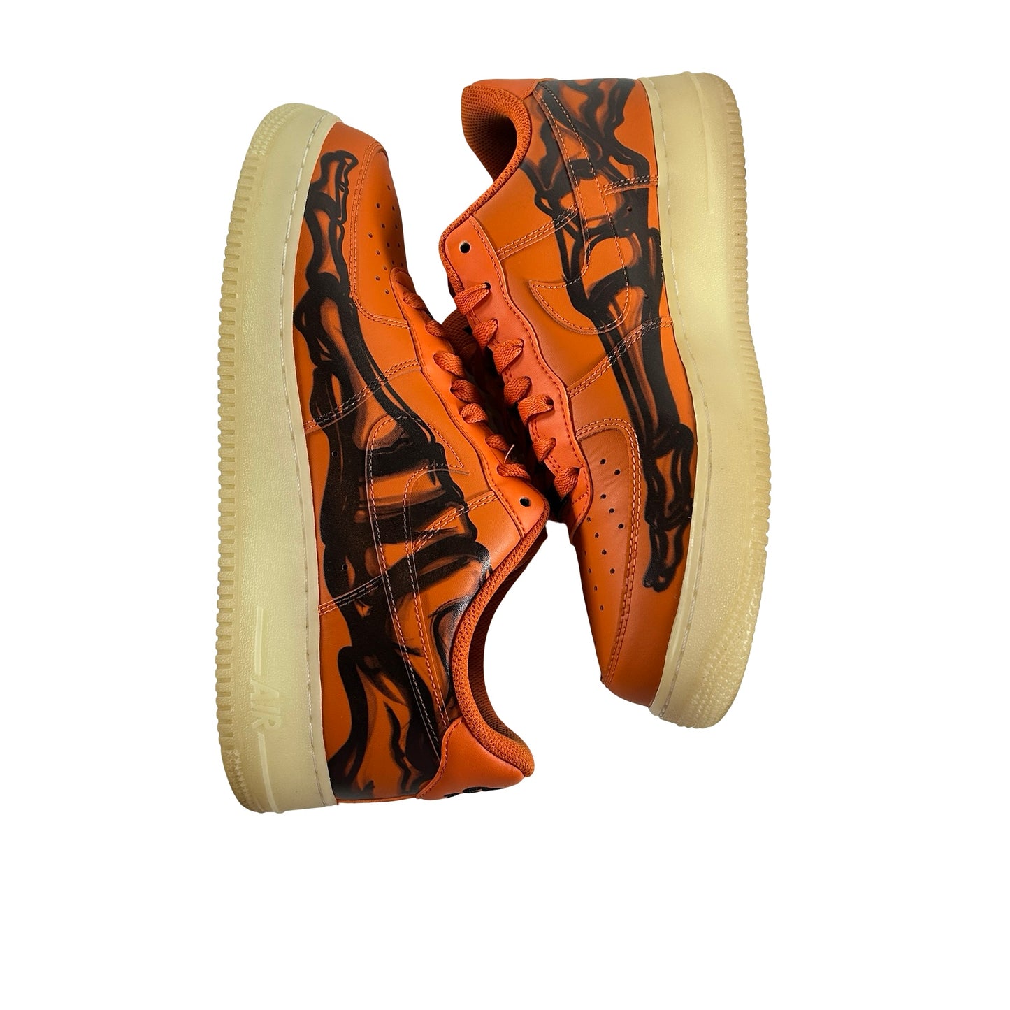 CU8067 800 Nike Air Force 1 Low Orange Skeleton Halloween [USED] - 10 M (Used)