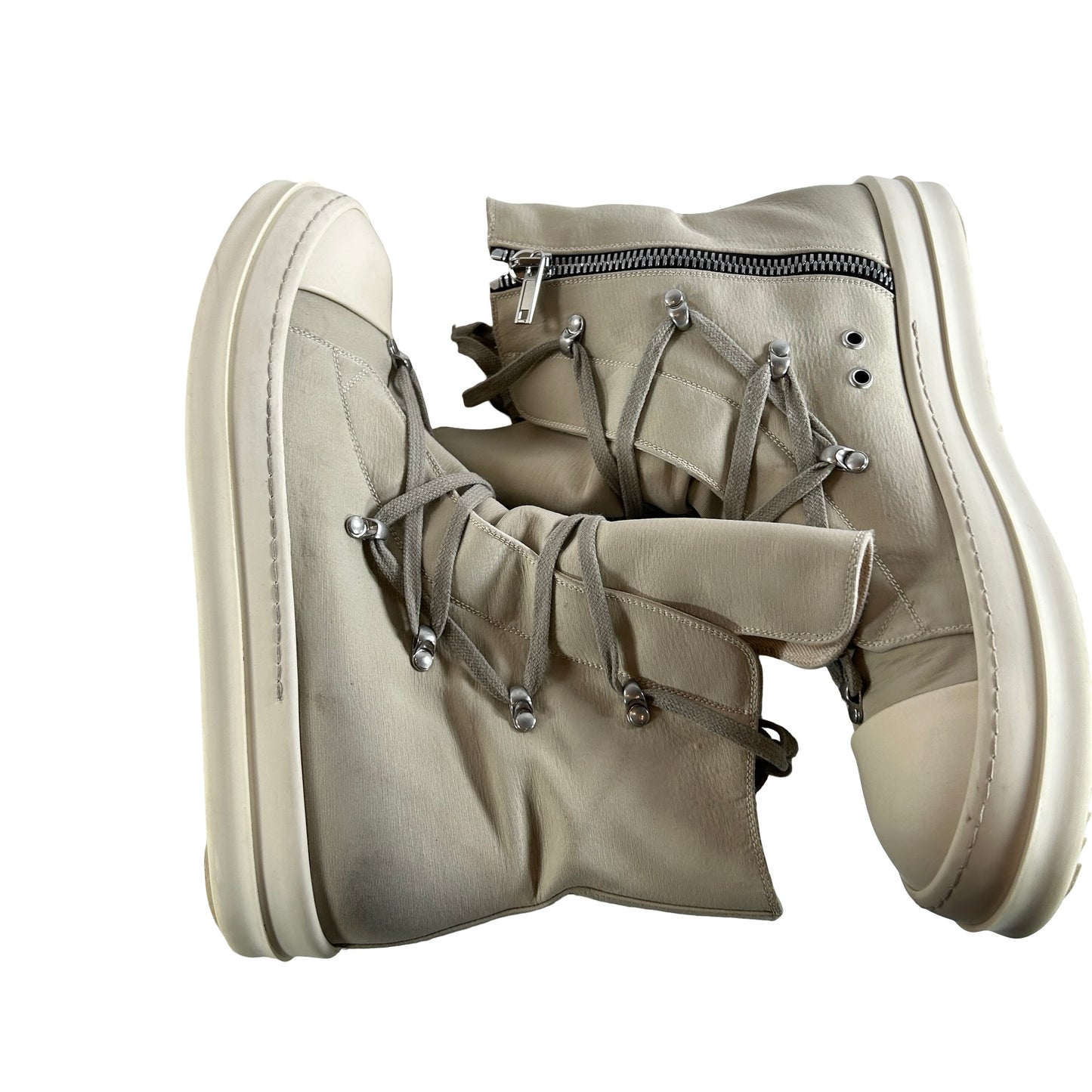 DU02B4805 MU 811 Rick Owens DRKSHDW Strobe Cotton Nylon Hexa High Pearl Milk [USED] - 45 M (Used)