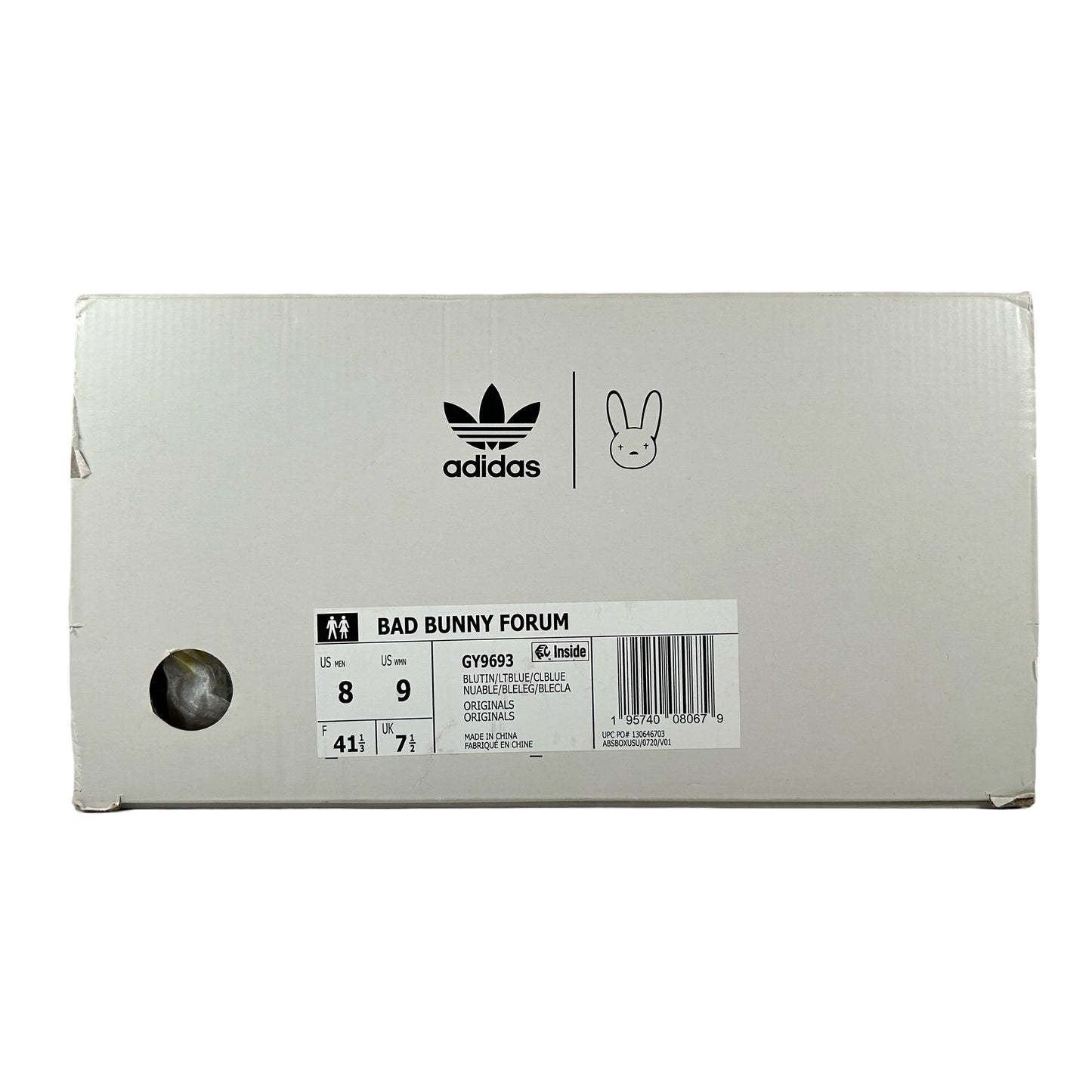 GY9693 adidas Forum Buckle Low Bad Bunny Blue Tint [USED] - 8 M (Used)