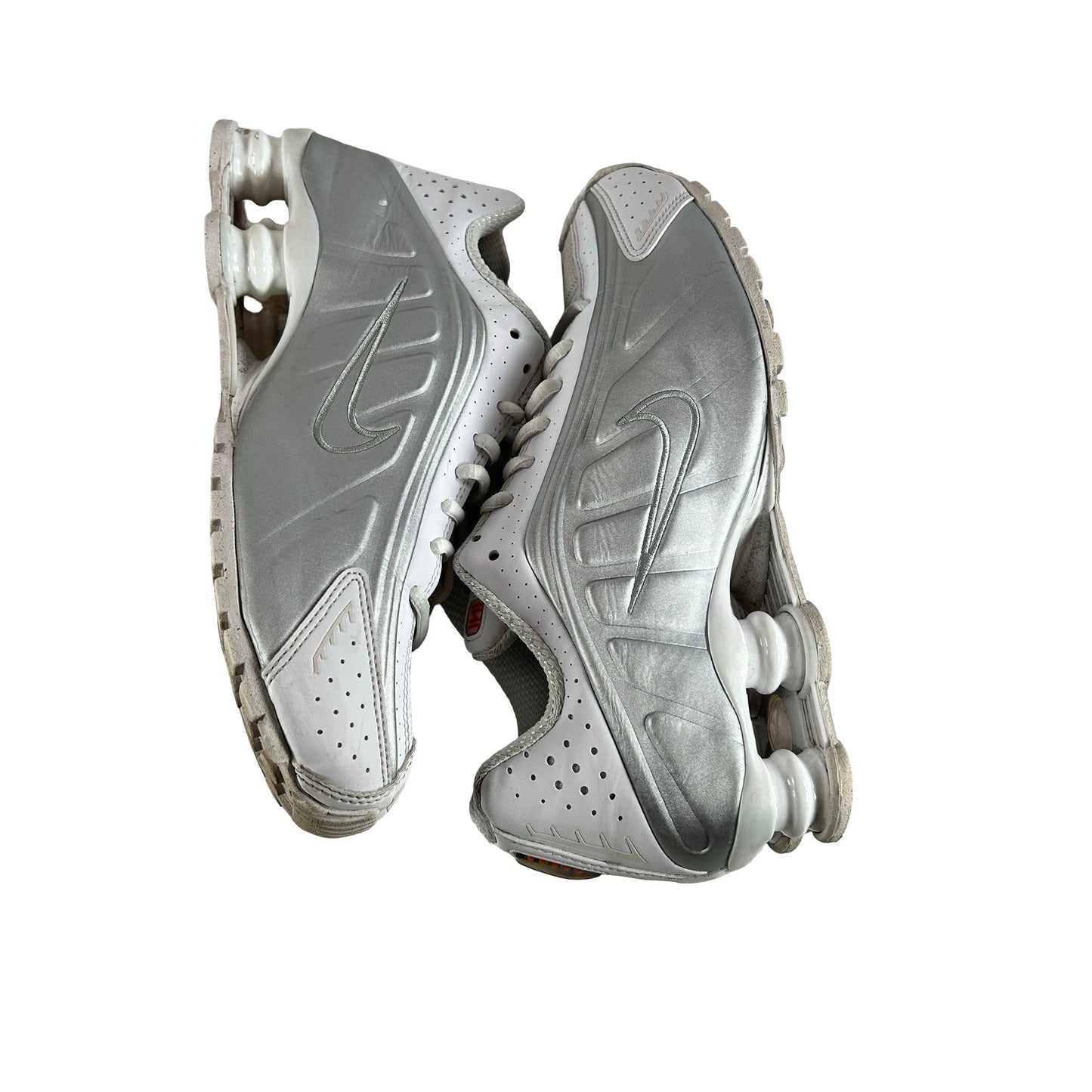 AR3565 101 Nike Shox R4 White Metallic Silver (2019/2024) (W) [Used] - 8 W (Used)