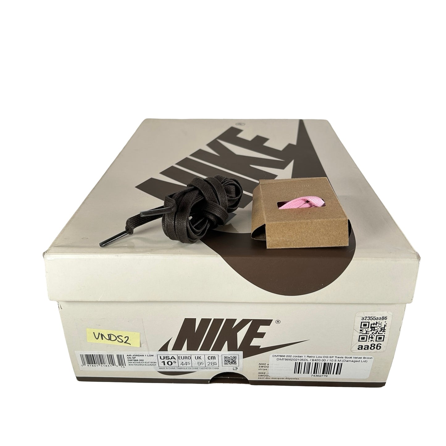 DM7866 202 Jordan 1 Retro Low OG SP Travis Scott Velvet Brown [USED] - 10.5 (VNDS2)