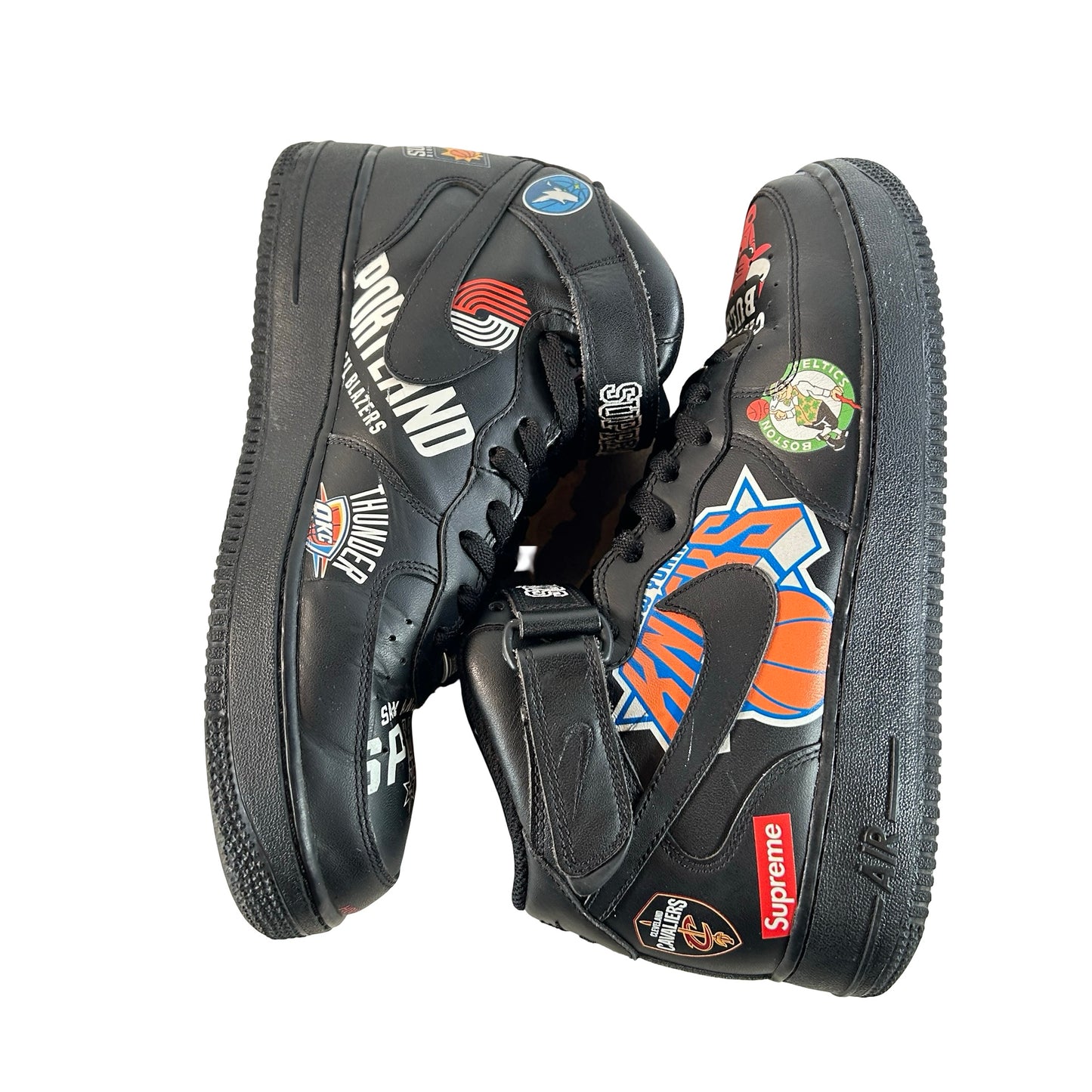 AQ8017 001 Nike Air Force 1 Mid Supreme NBA Black [USED] - 10 M (Used) (No Box)