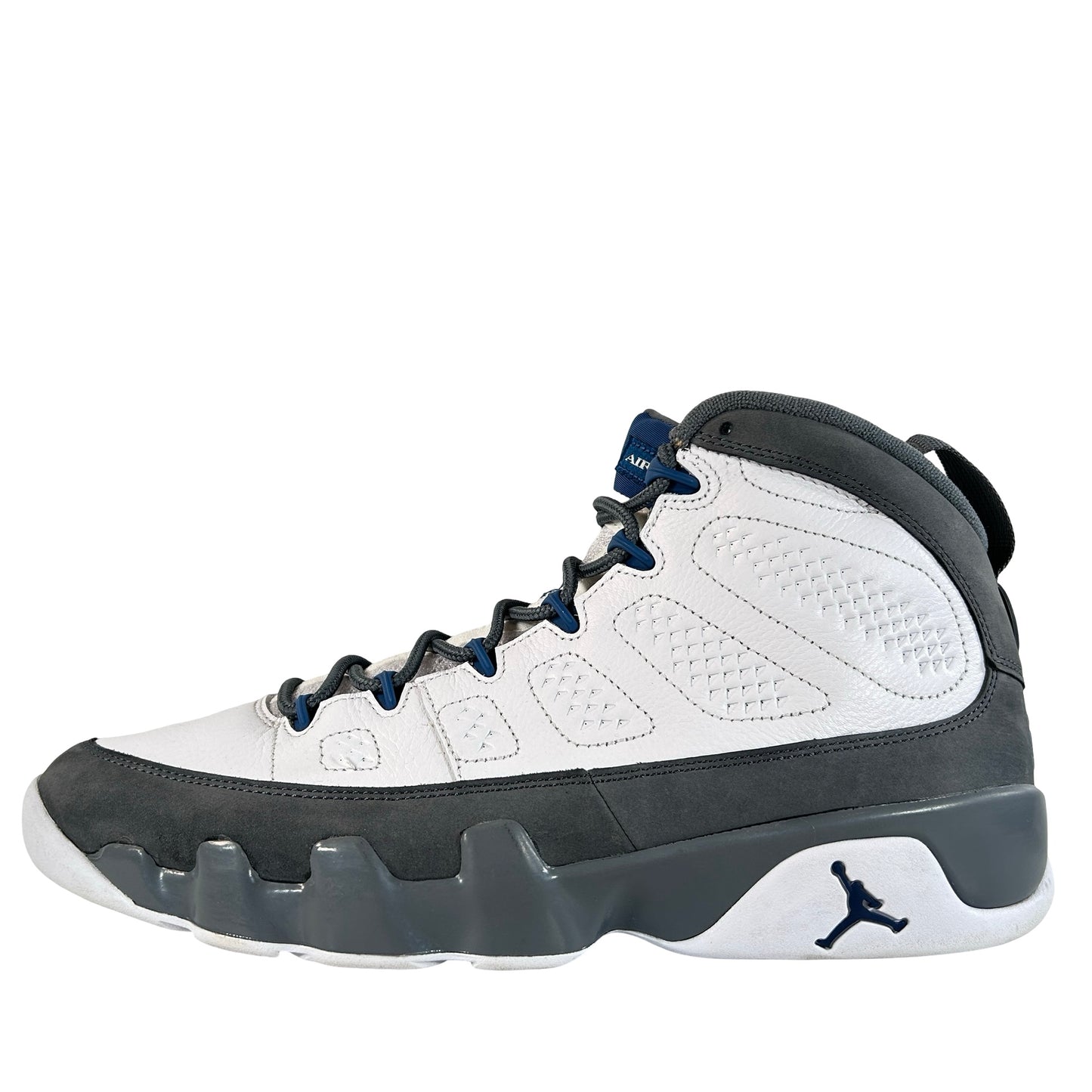 HV4794 100 Jordan 9 Retro Flint Grey French Blue (2026) [USED] - 12 M (Used) (No Box)