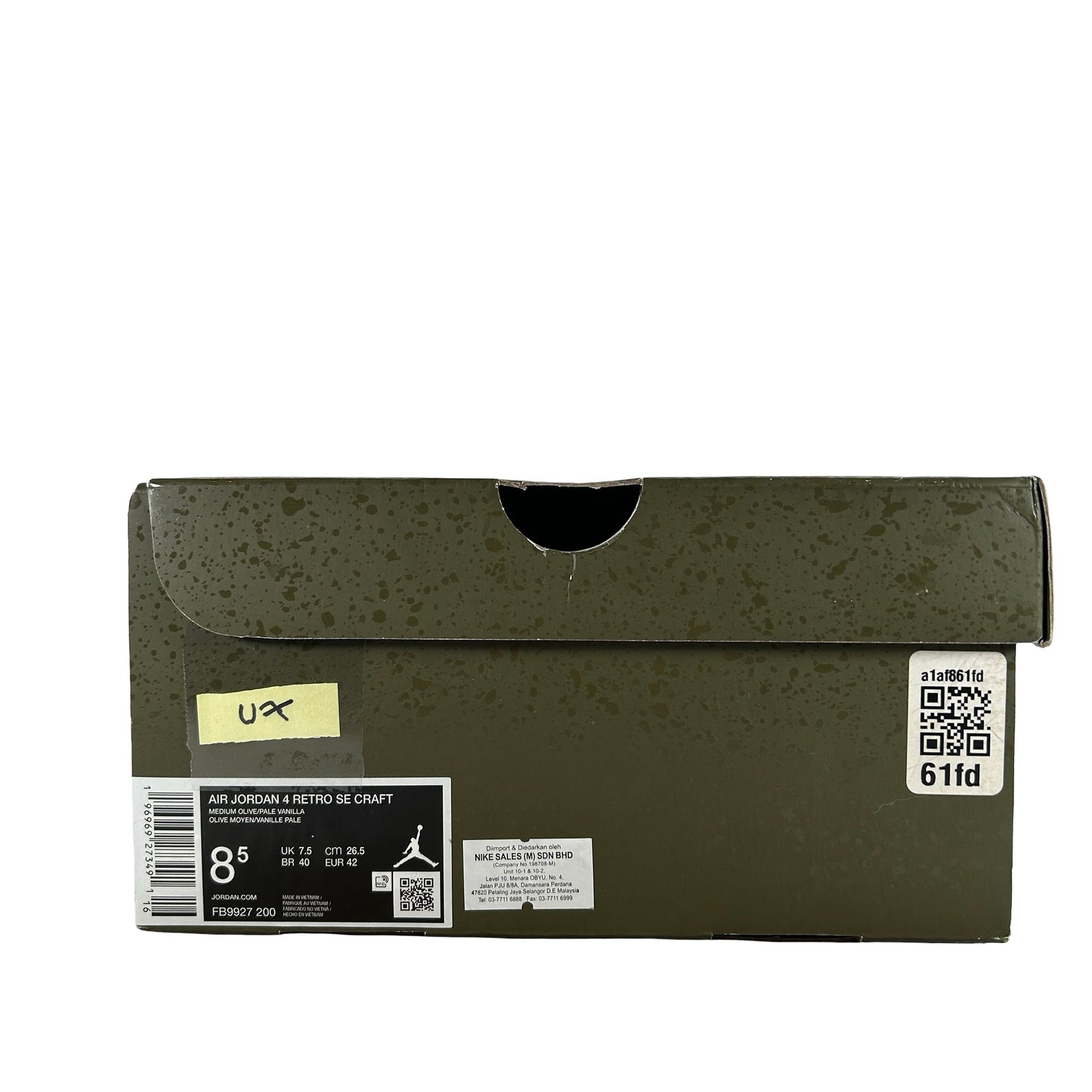 FB9927 200 Air Jordan 4 Craft Medium Olive [USED] - 8.5 M (Used7)