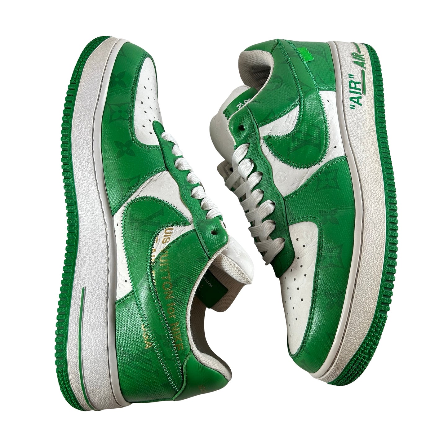 1A9VAU Louis Vuitton Nike Air Force 1 Low By Virgil Abloh White Green [USED] - 9 M (Used2)