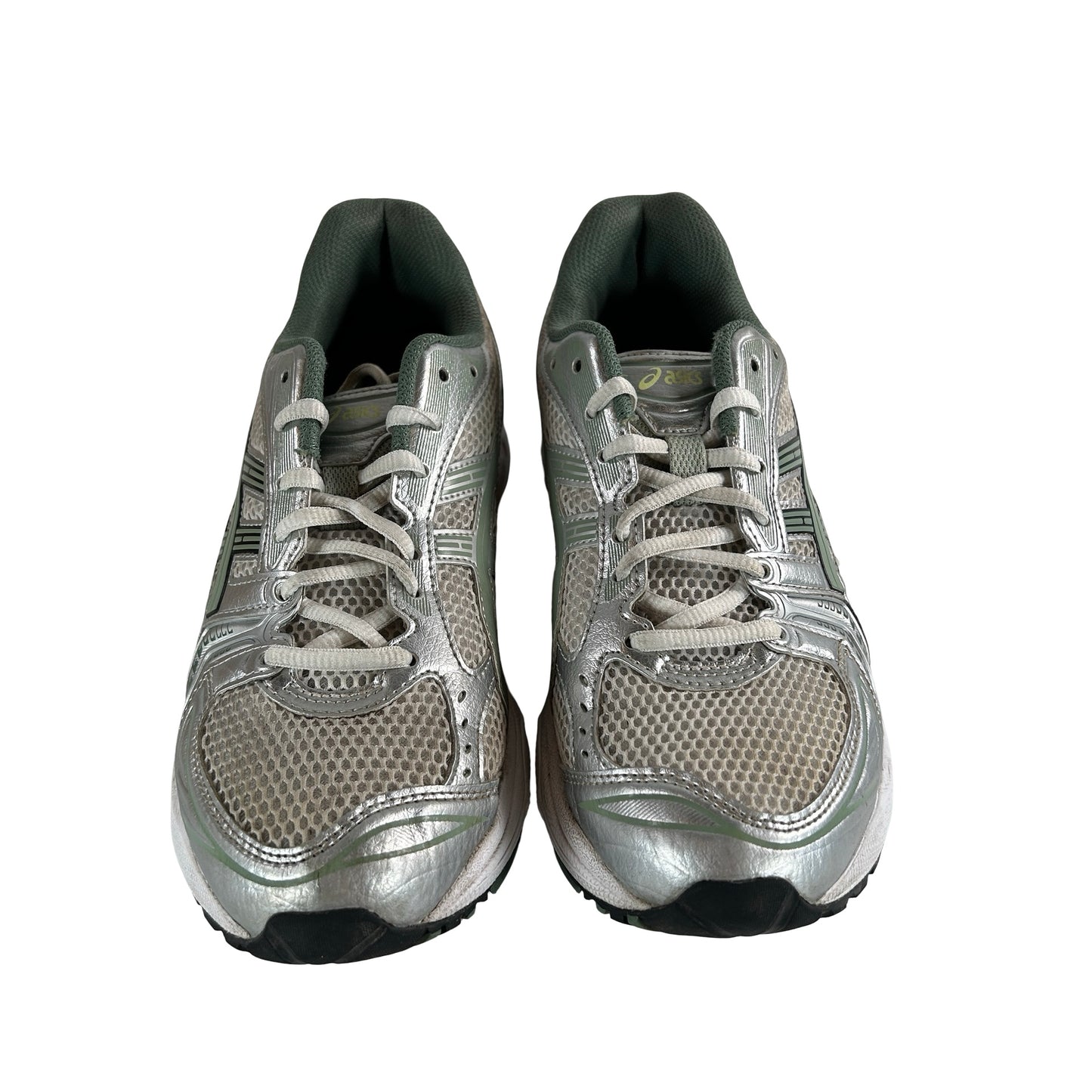 1201A019 107 ASICS Gel-Kayano 14 White Pure Silver Slate Grey Sage [USED] - 8 M (Used)