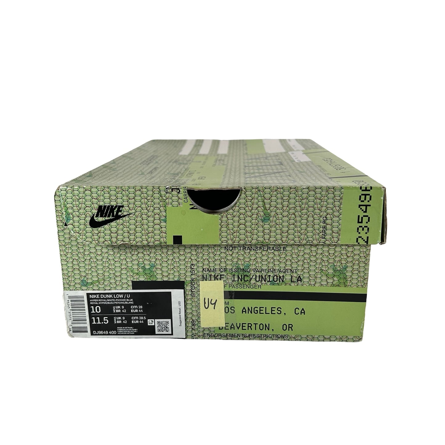 DJ9649 400 Nike Dunk Low Union Passport Pack Argon [USED] - 10 M (Used4)