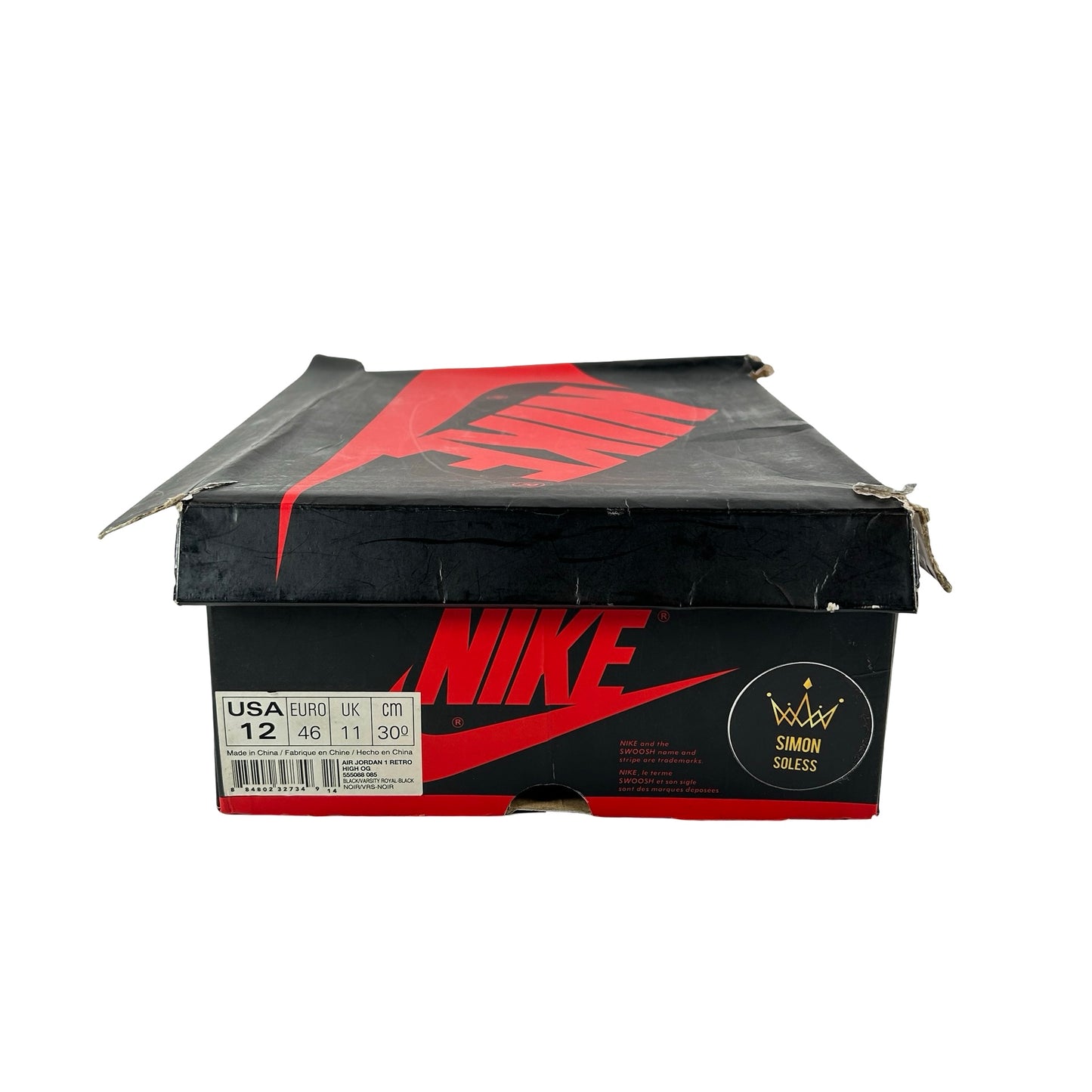 555088 085 Jordan 1 Retro Black Royal Blue (2013) [USED] - 12 M (Used)