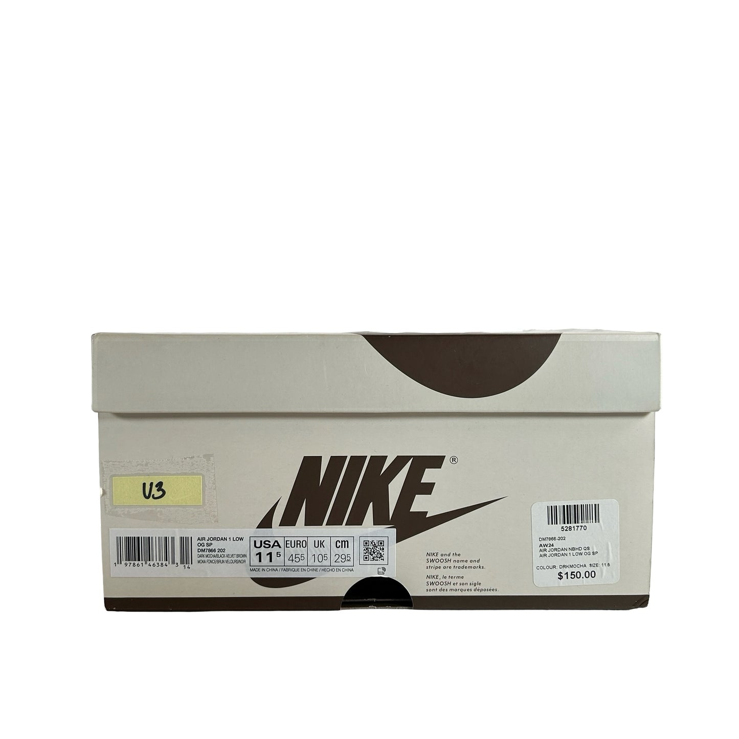 DM7866 202 Jordan 1 Retro Low OG SP Travis Scott Velvet Brown [USED] - 11.5 M (Used3)