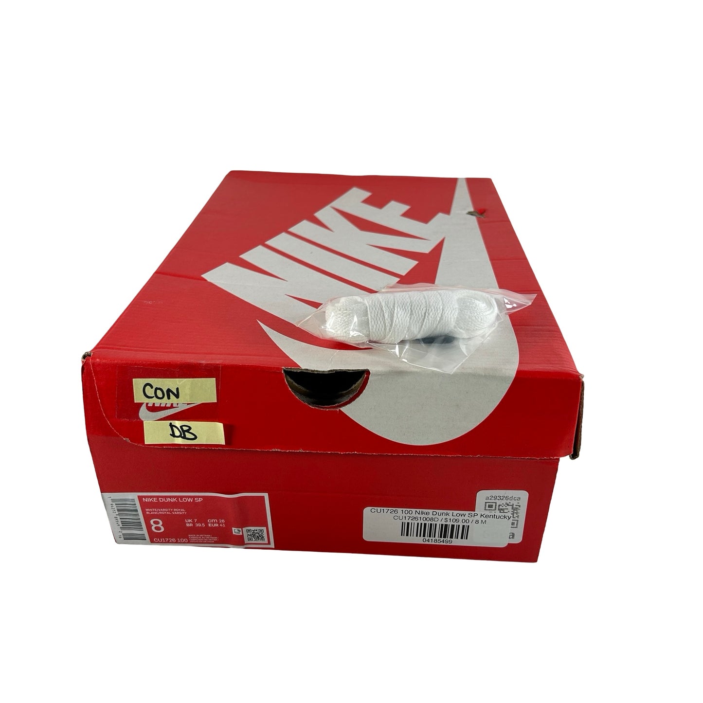 CU1726 100 Nike Dunk Low SP Kentucky [CONDITIONAL] -  8 M (Yellowing) (Damaged Box)