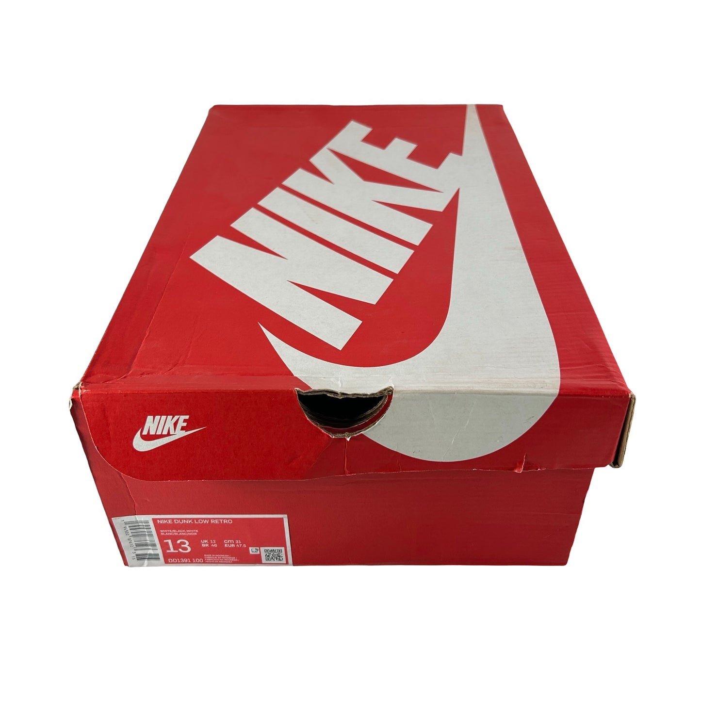 DD1391 100 Dunk Low White Black [USED] - 13 M (Used)