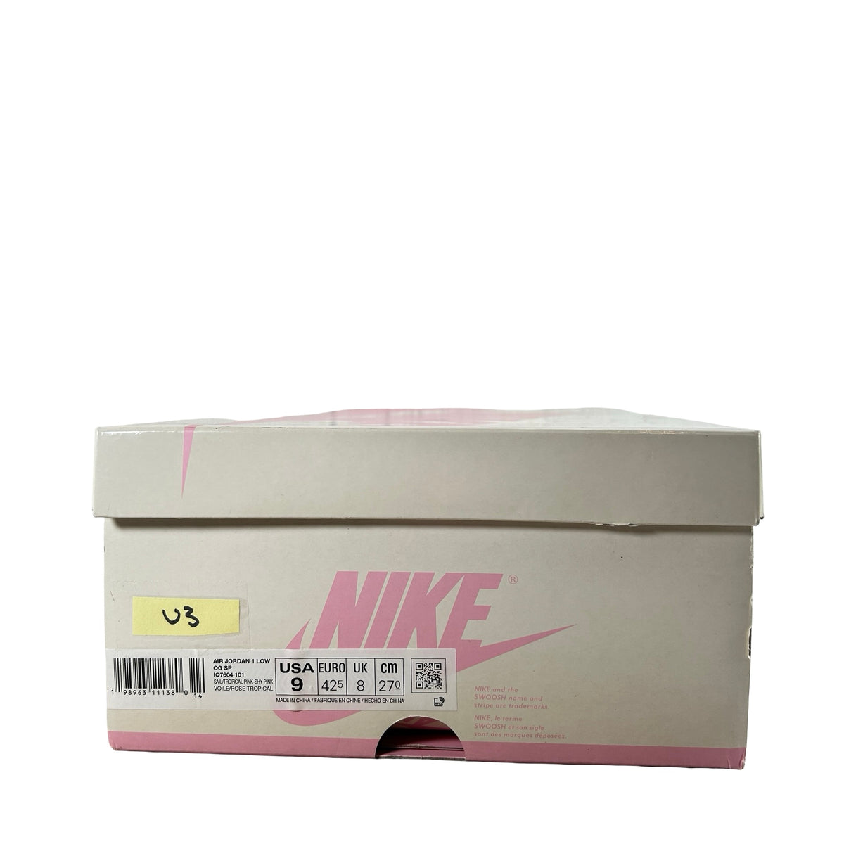 IQ7604 101 Jordan 1 Retro Low OG SP Travis Scott Sail Tropical Pink [USED] - 9 M (Used3)