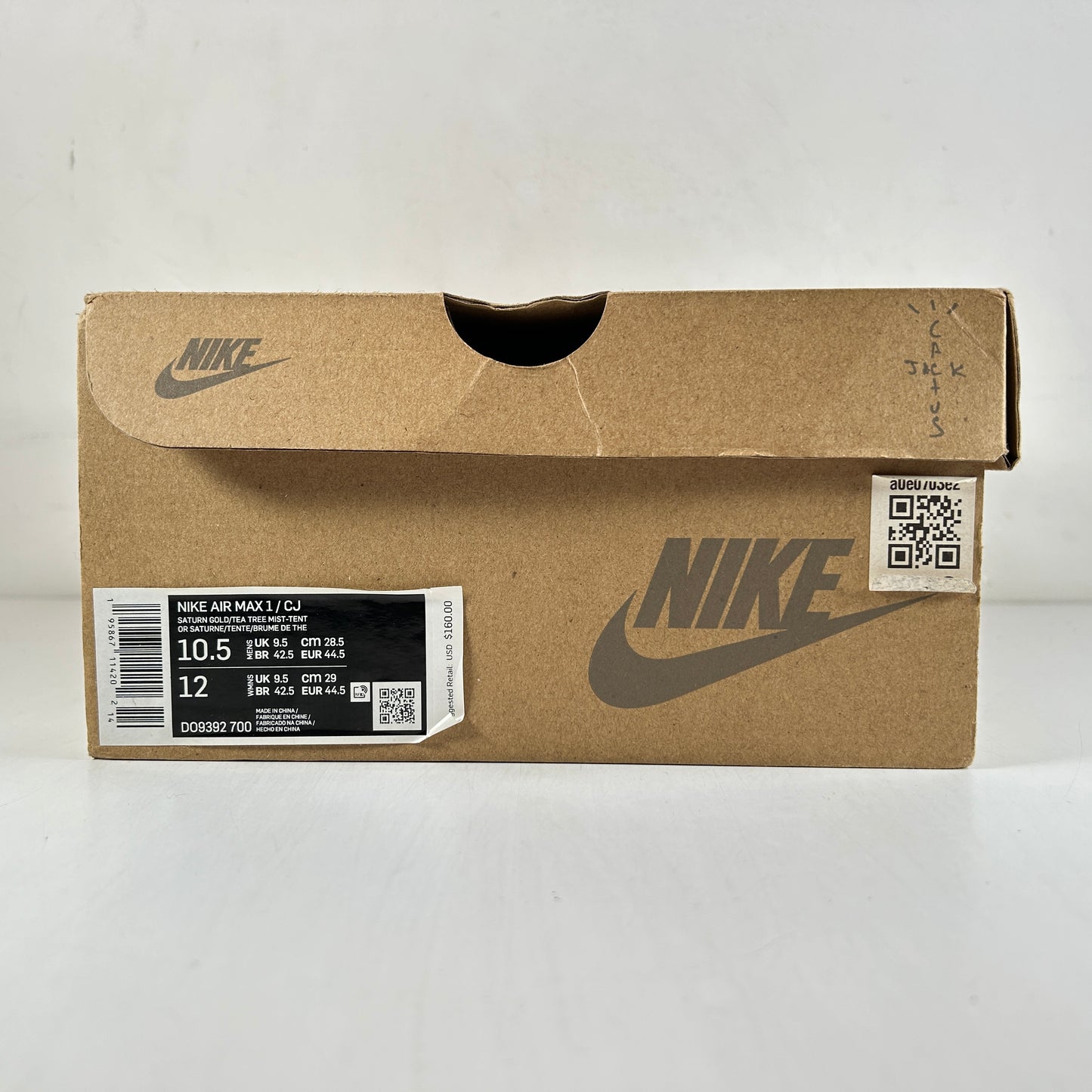 DO9392 700 Nike Air Max 1 Travis Scott Cactus Jack Saturn Gold [USED] - 10.5 M (Used)