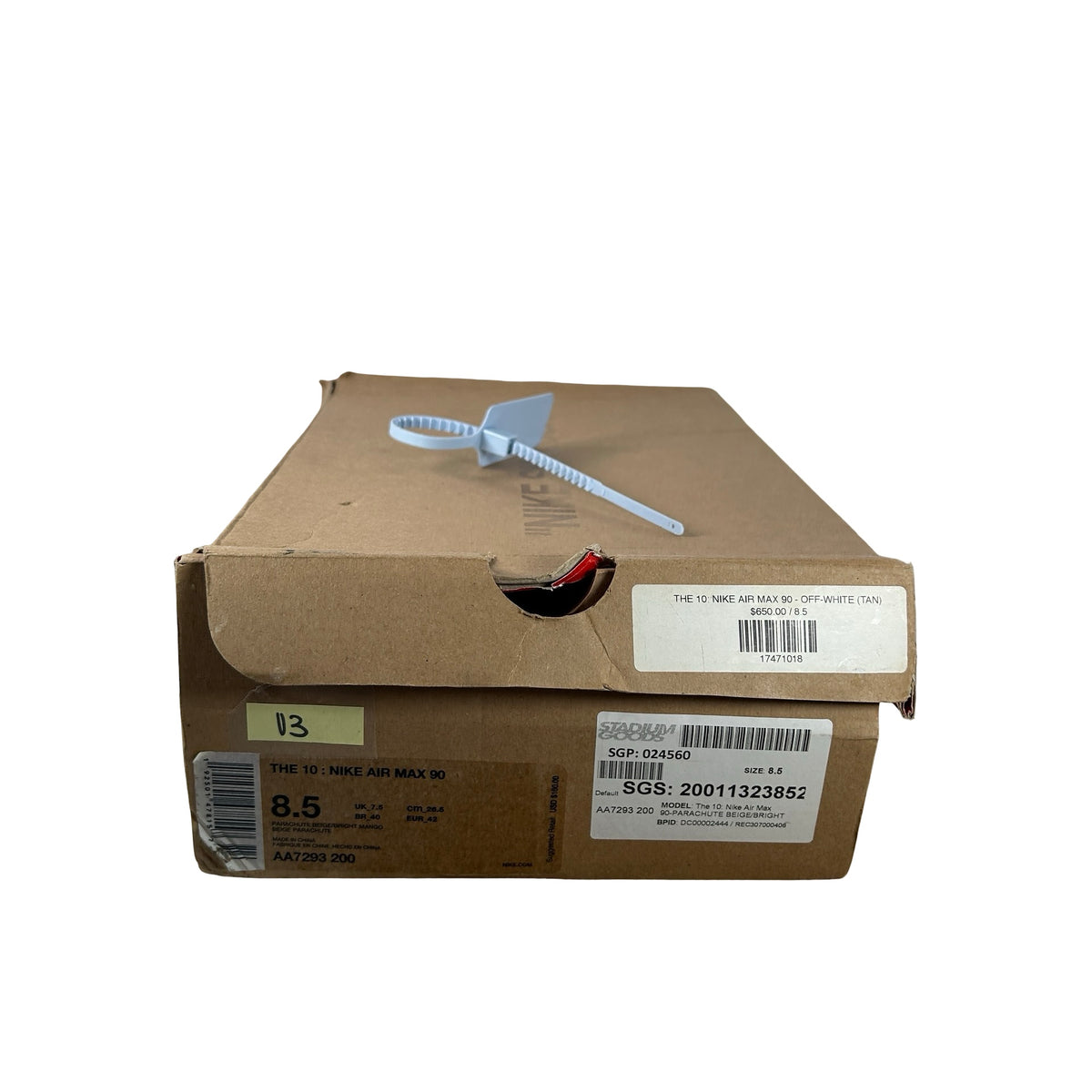 AA7293 200 Nike Air Max 90 Off-White Desert Ore [USED] - 8.5 M (Used3)