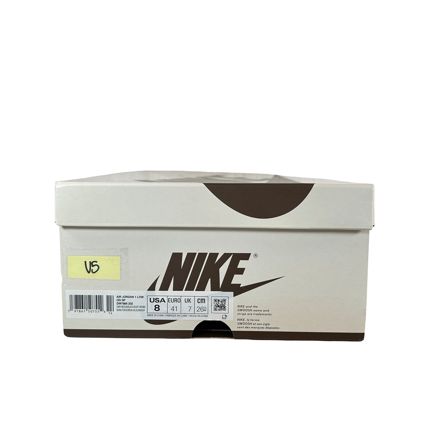 DM7866 202 Jordan 1 Retro Low OG SP Travis Scott Velvet Brown [USED] - 8 M (Used5)