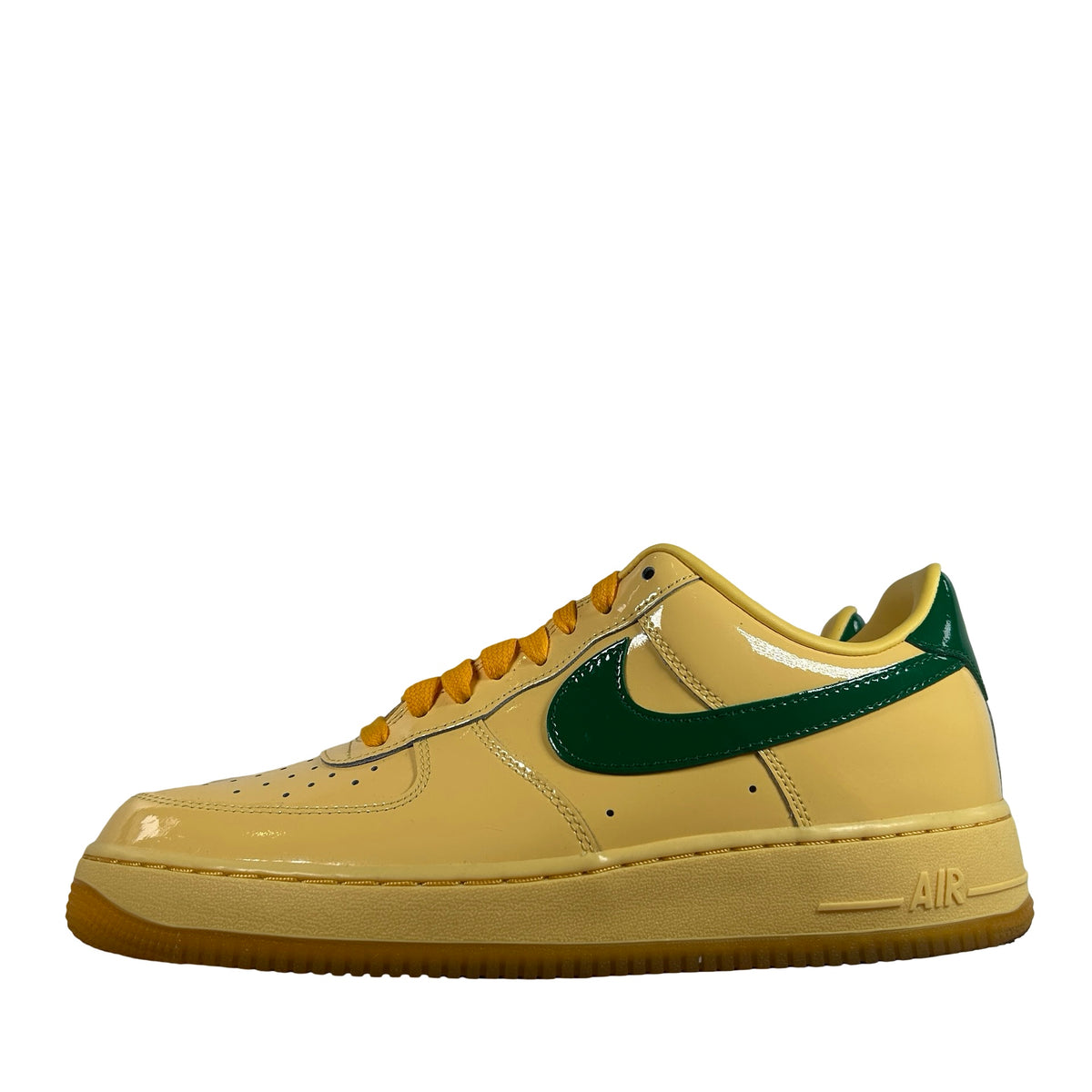 IO4489 700 Nike Air Force 1 Low Patent Leather Topaz Gold Pine Green [USED] - 11 M (Used2)