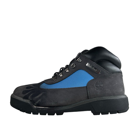 TB0A5PV4 W08 Timberland Field Boot Mid Grey Nubuck Blue Loso Flames [USED] - 11 M (Used)