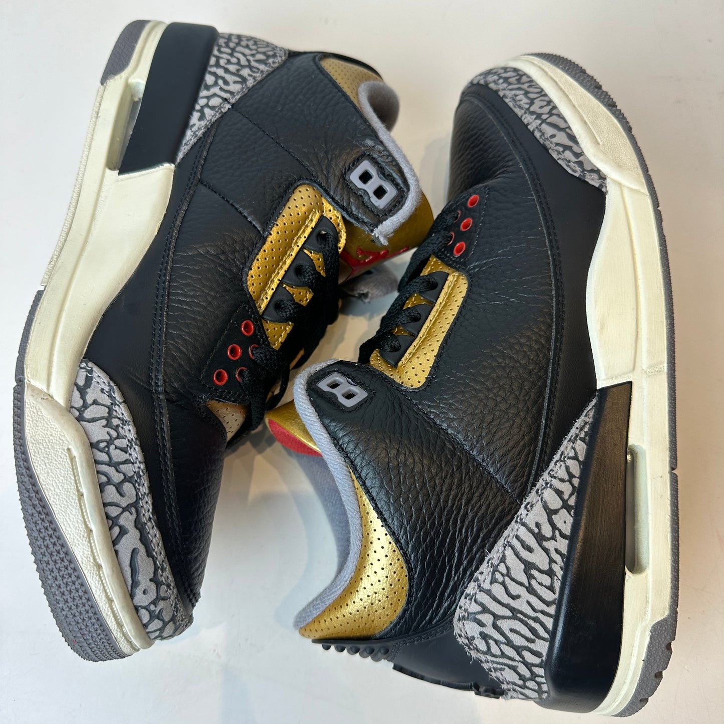 CK9246 067 Jordan 3 Retro Black Cement Gold (W) [USED] - 9.5 W (Used)