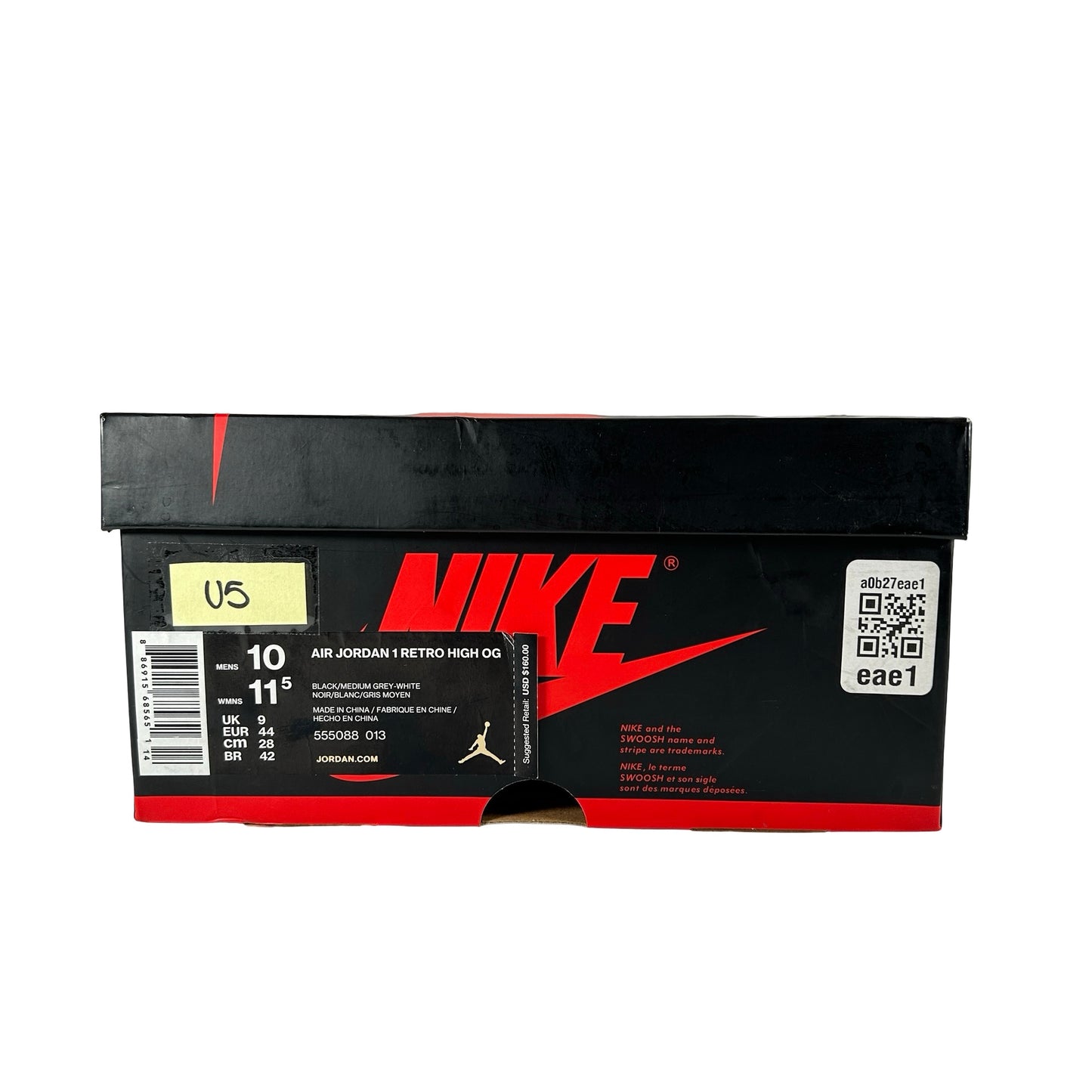 555088 013 Jordan 1 Shadow (2018) [USED] - 10 M (Used5)