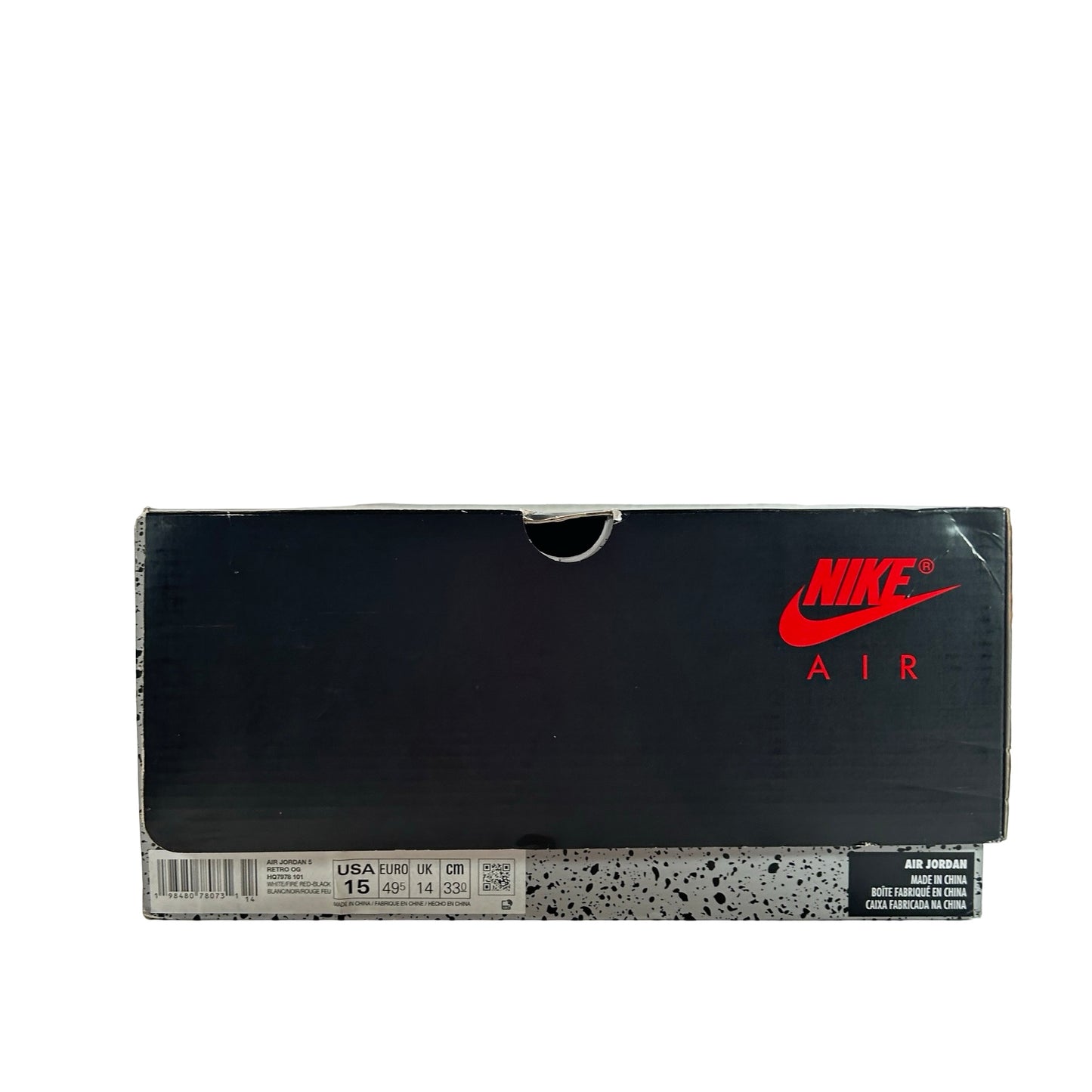 HQ7978 101 Jordan 5 Retro Fire Red Black Tongue (2025) [USED] - 15 M (Used)
