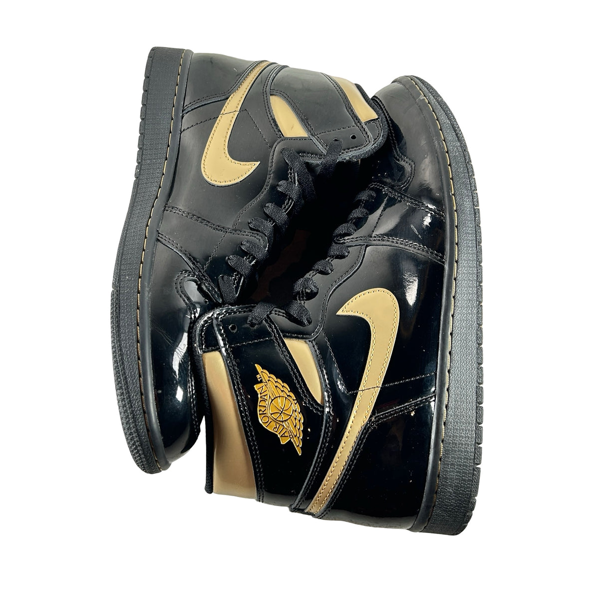 555088 032 Jordan 1 Black/Gold [USED] - 11 M (Used) (No Box2)